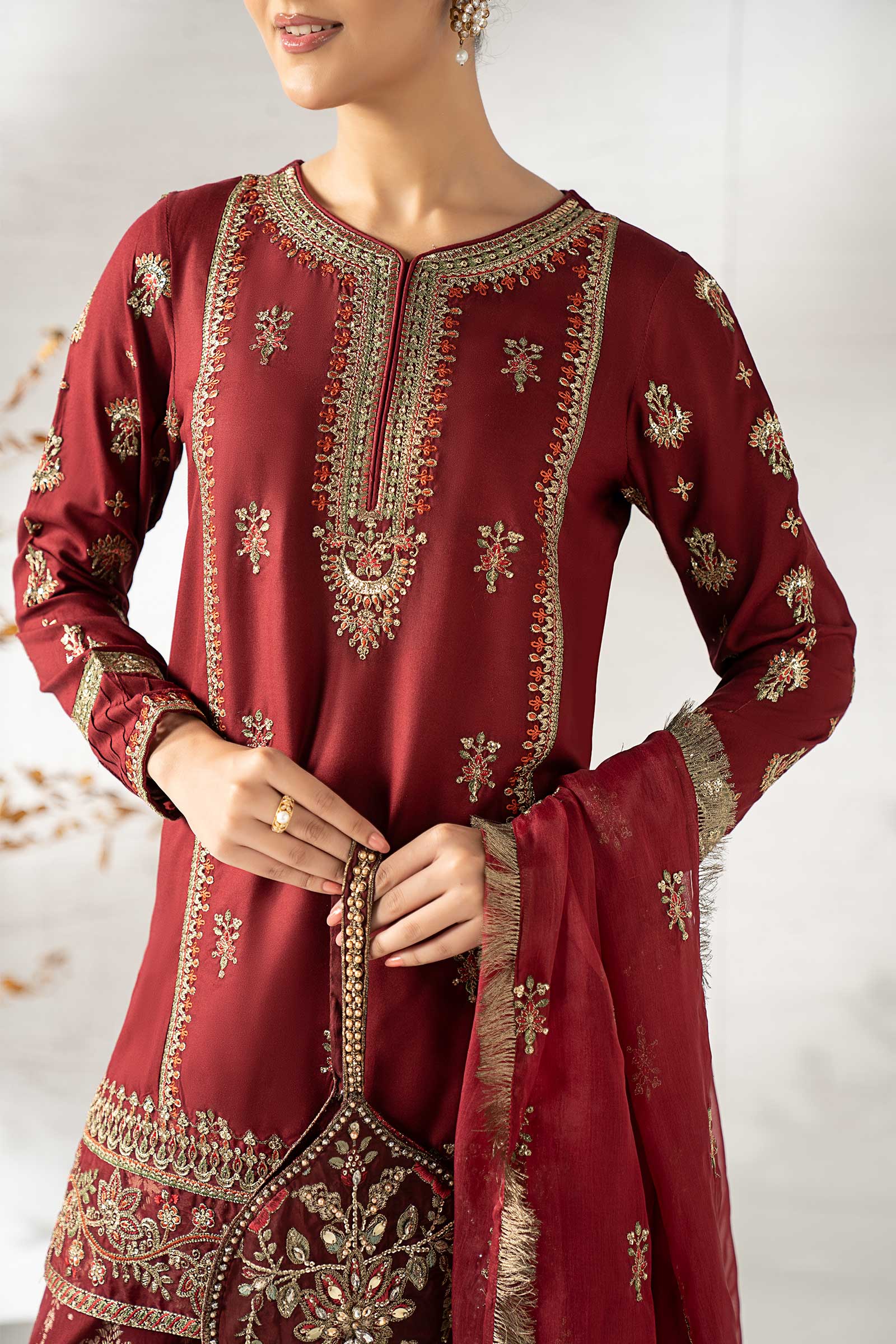 3 Piece Embroidered Linen Suit - Image 4