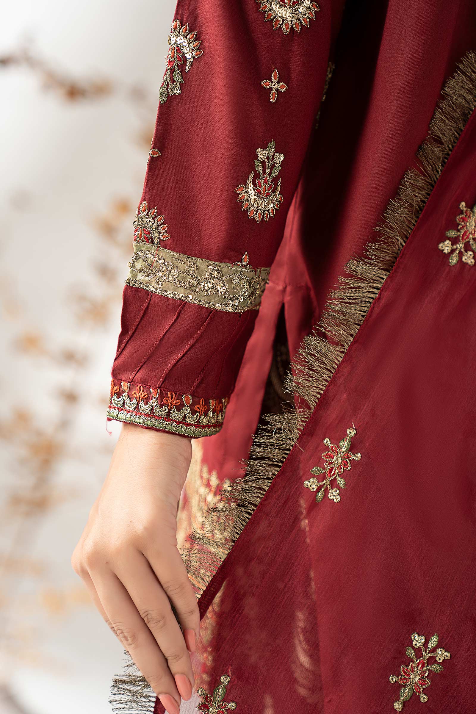 3 Piece Embroidered Linen Suit - Image 5