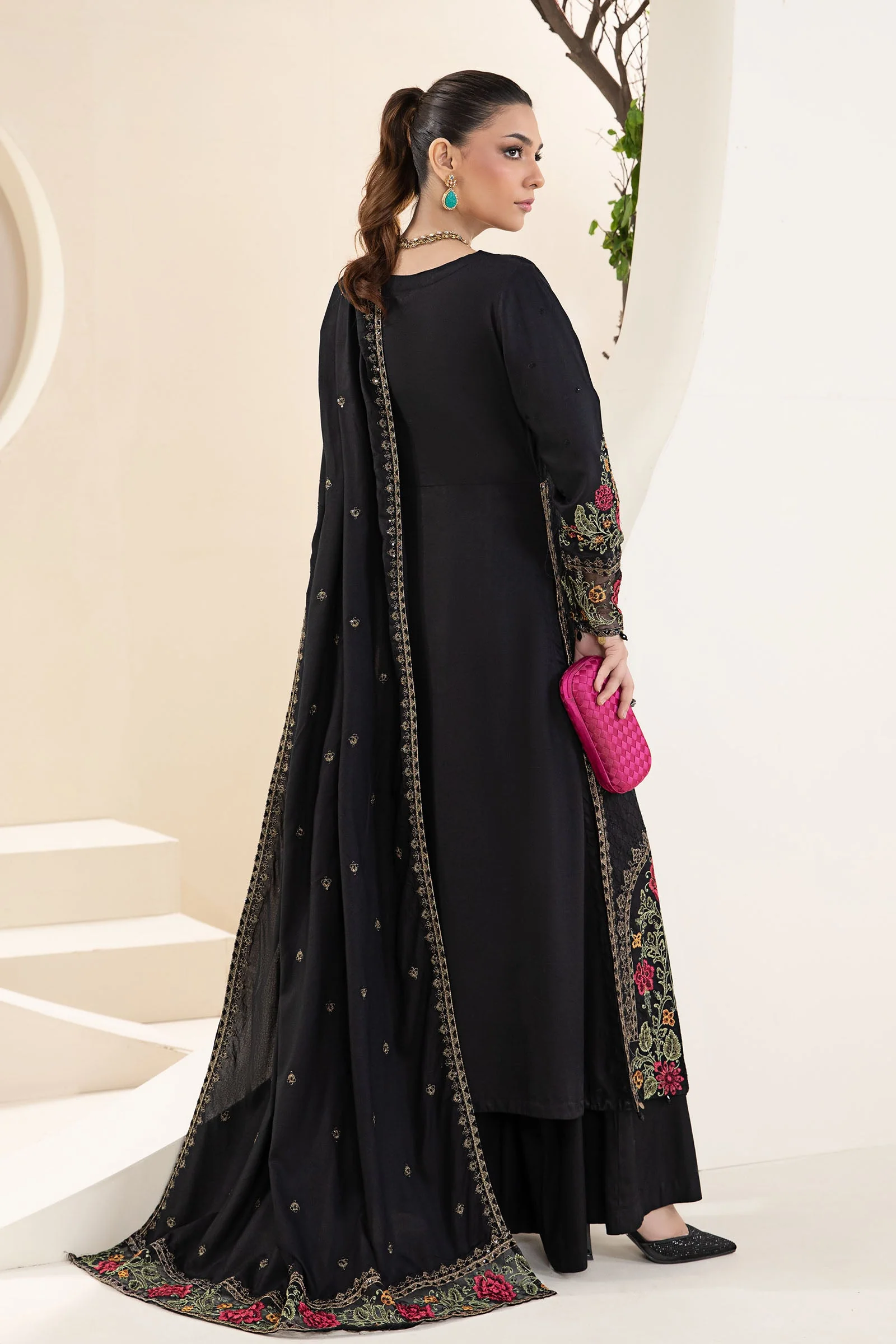 3 Piece Embroidered Linen Suit - Image 5