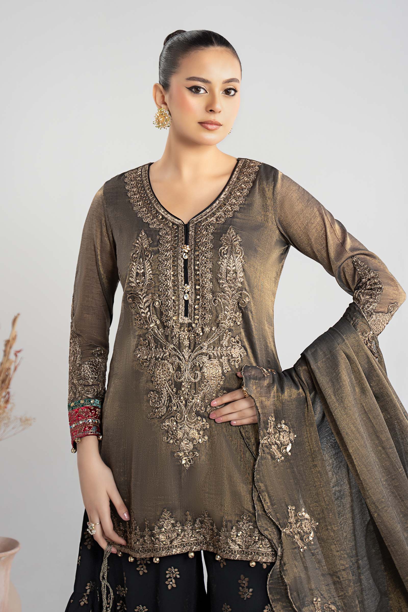 3 Piece Embroidered Masoori Suit - Image 2