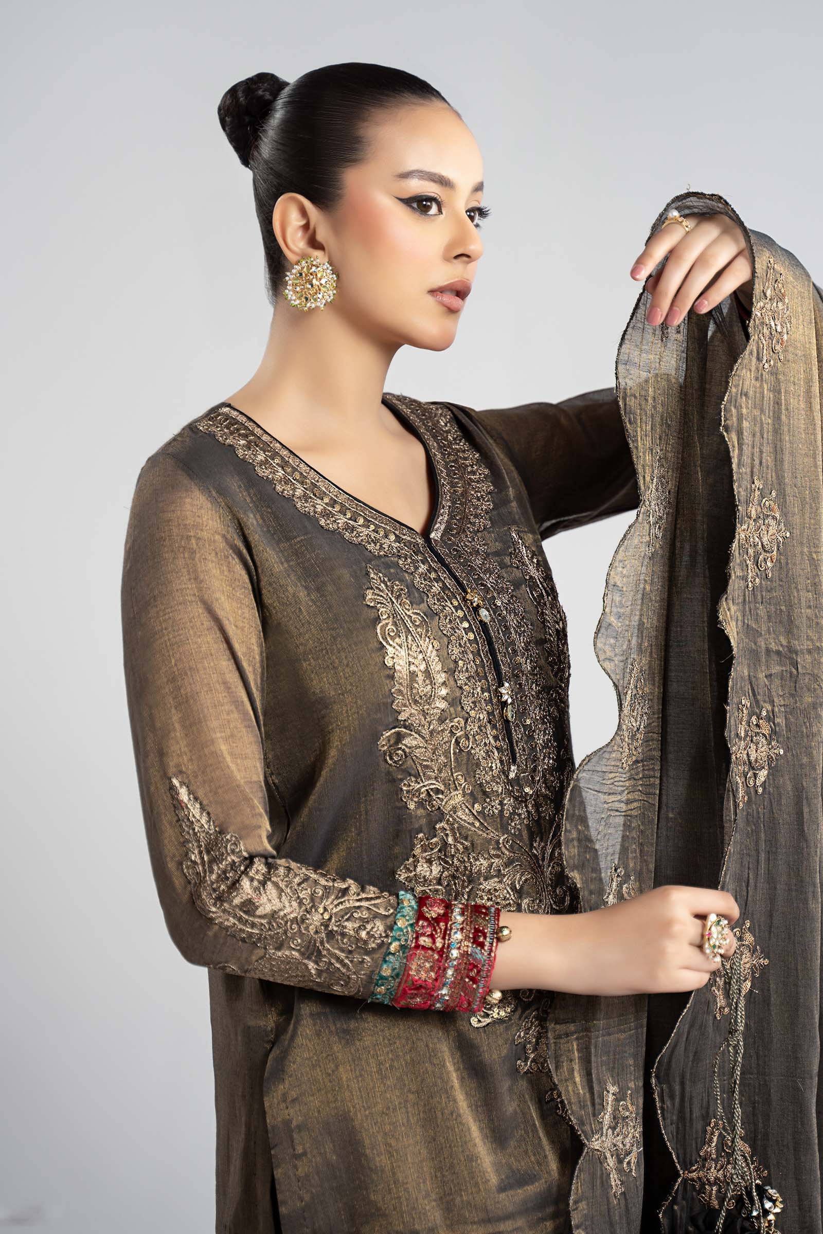 3 Piece Embroidered Masoori Suit - Image 3