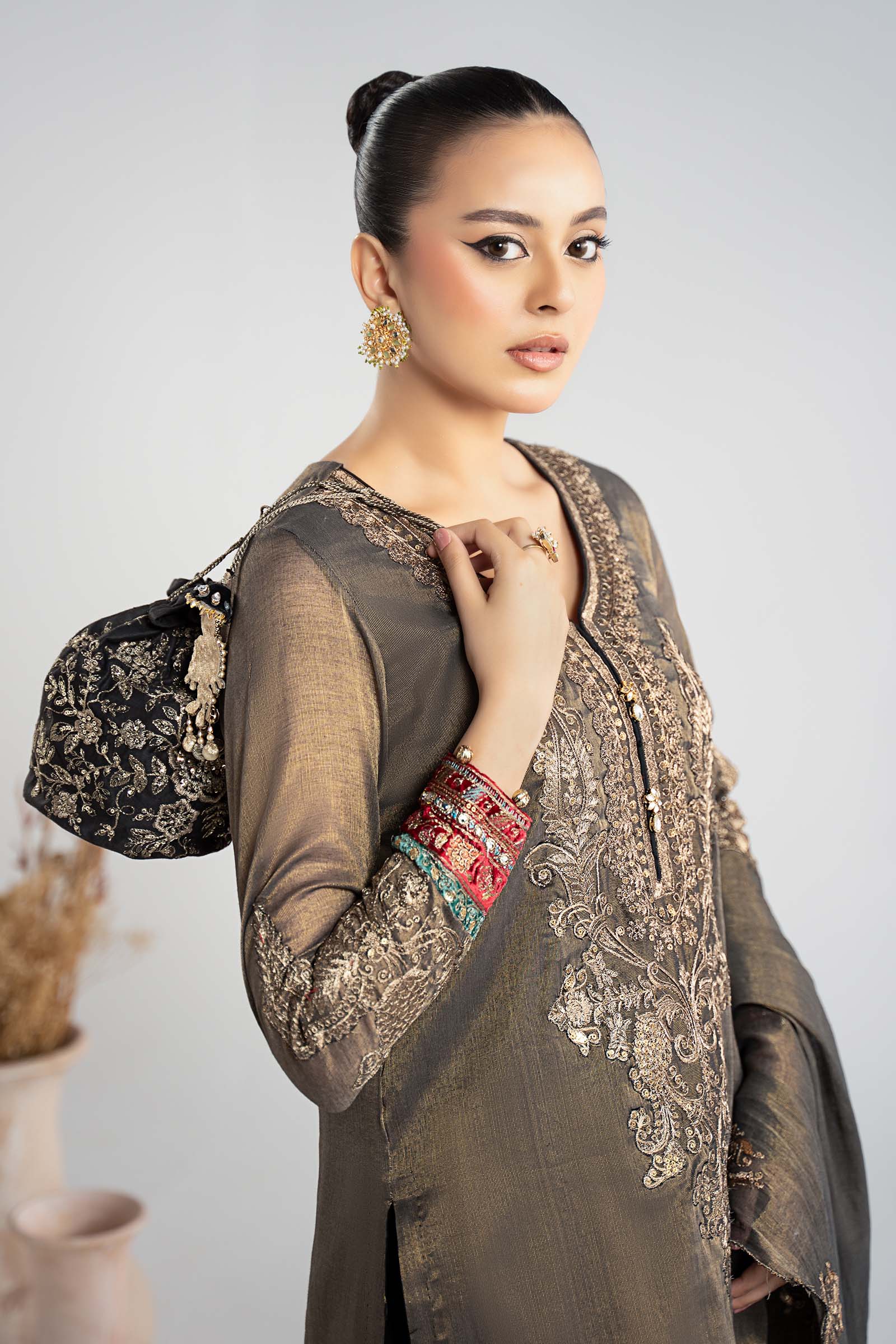 3 Piece Embroidered Masoori Suit - Image 4