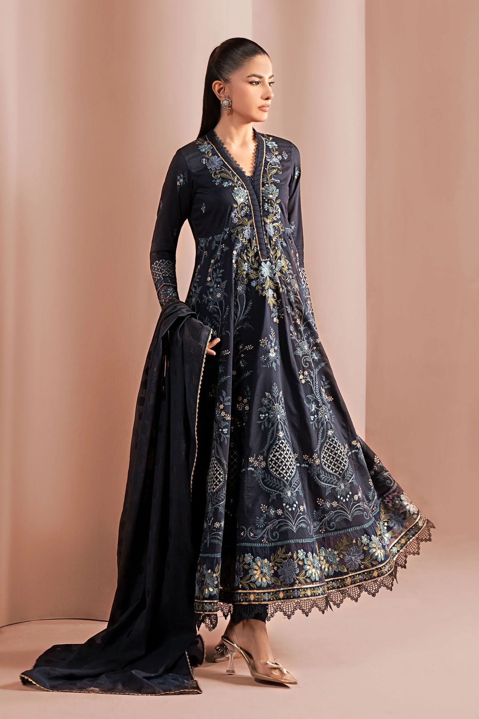 3 Piece Embroidered Staple Raw Silk Suit - Image 5