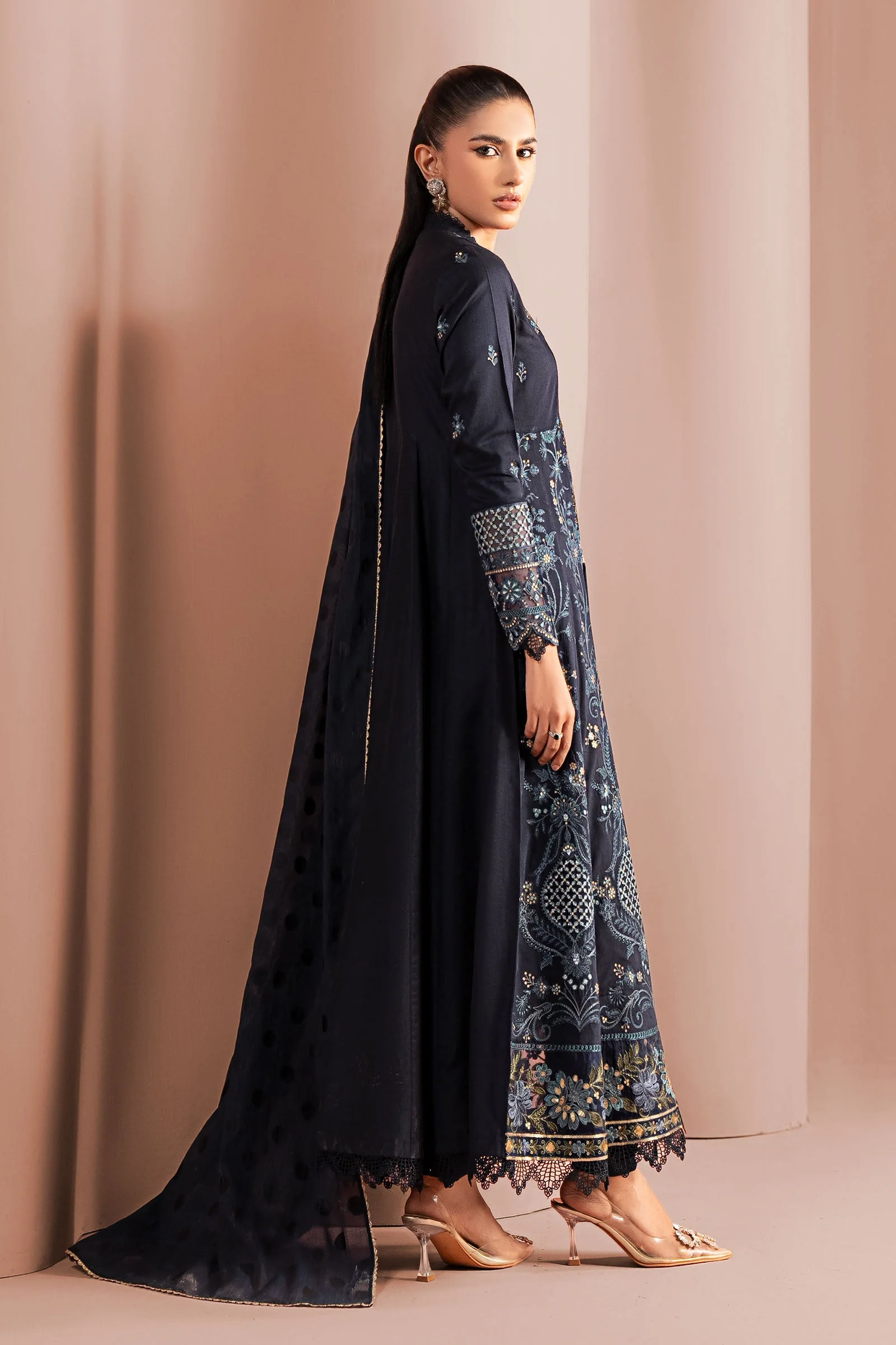 3 Piece Embroidered Staple Raw Silk Suit - Image 6