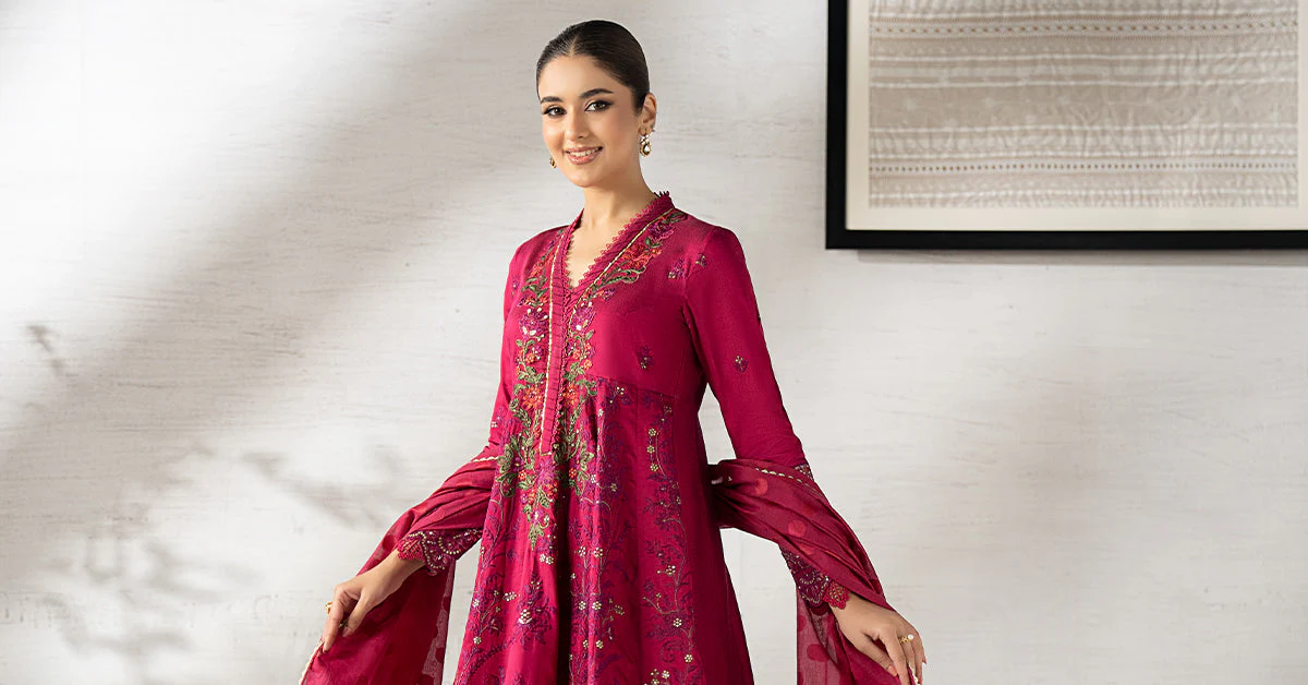 3 Piece Embroidered Staple Raw Silk Suit - Image 9