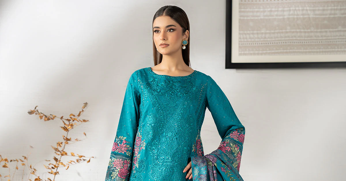 3 Piece Embroidered Viscose Suit - Image 10