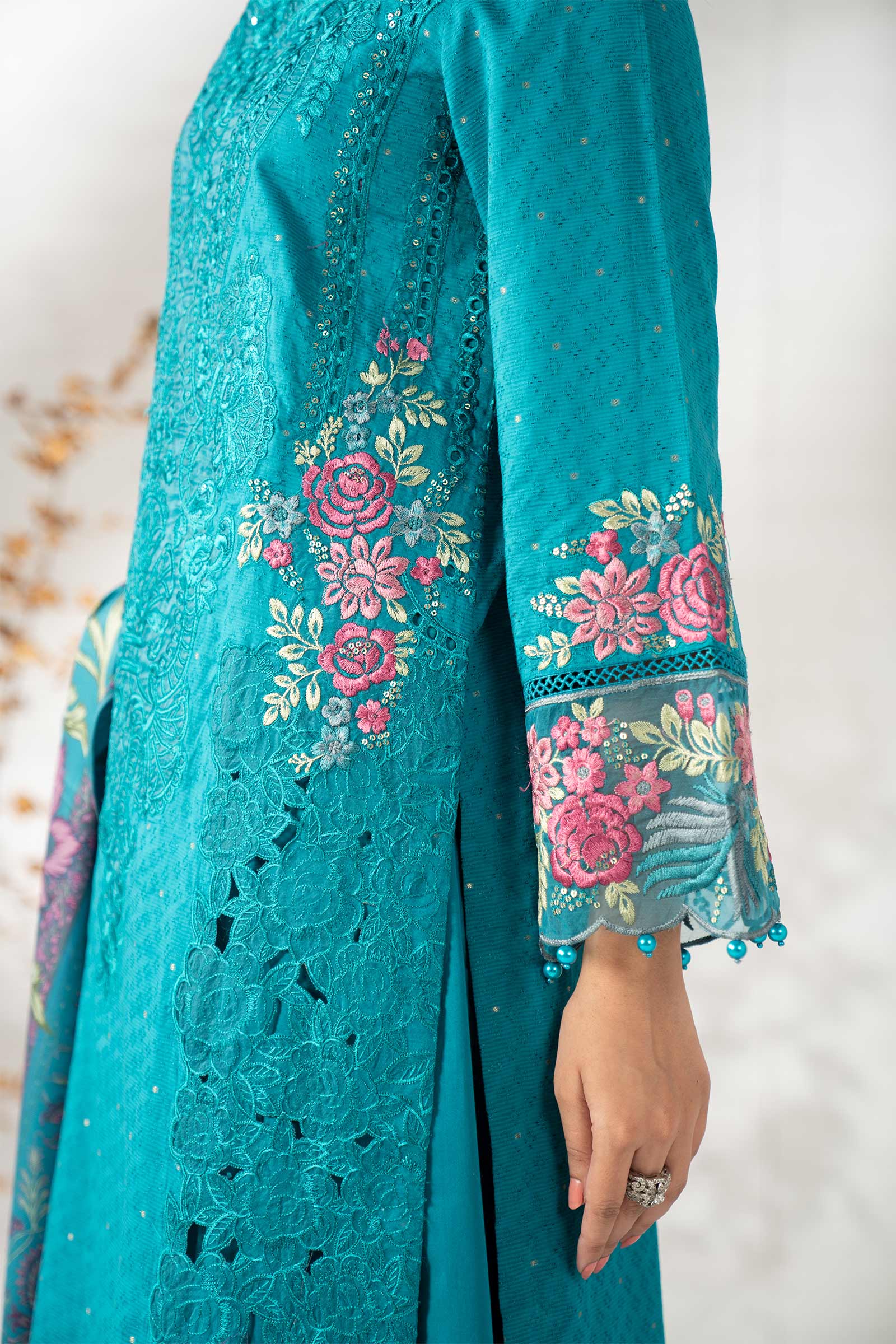 3 Piece Embroidered Viscose Suit - Image 5
