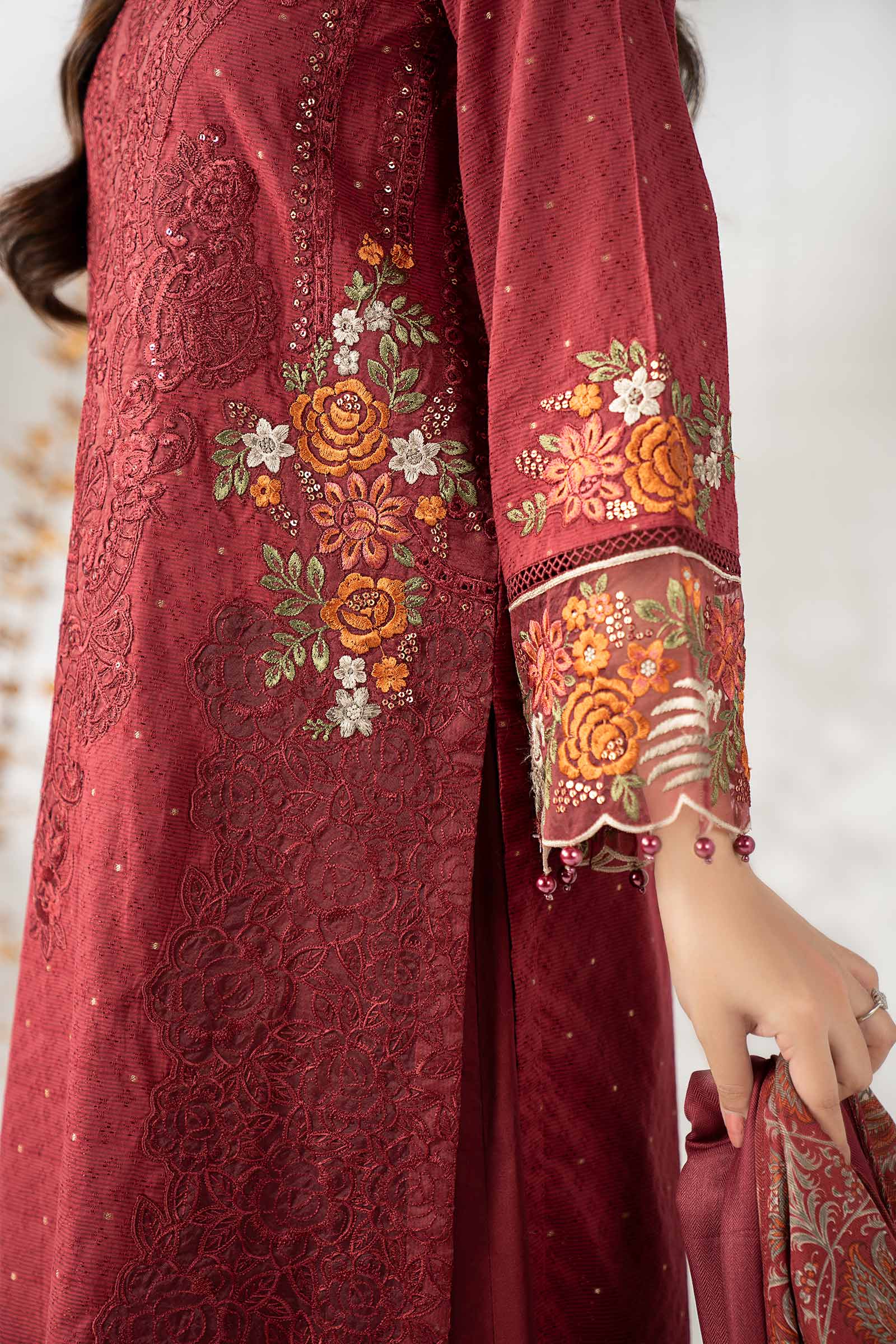 3 Piece Embroidered Viscose Suit - Image 5