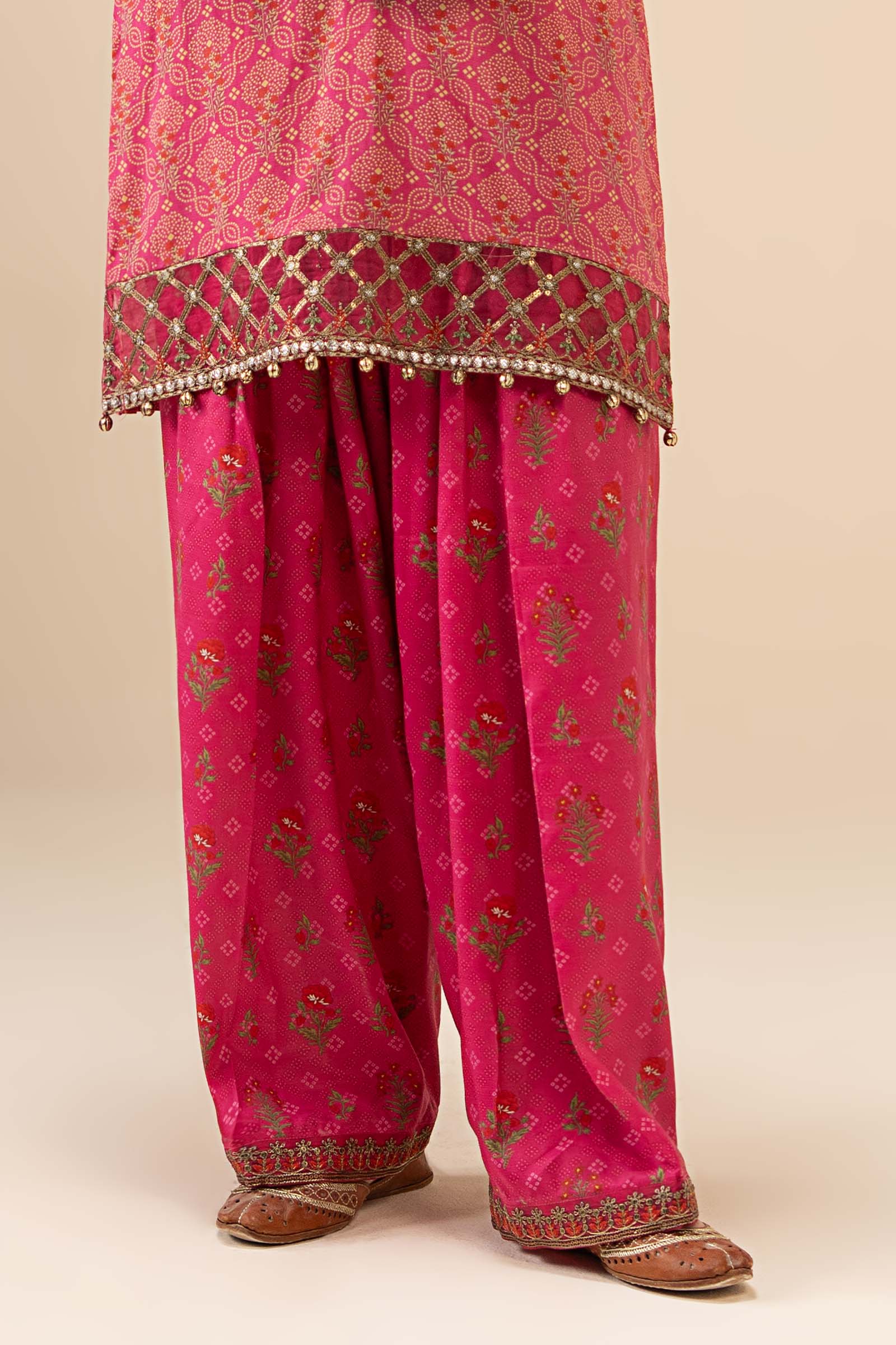 2 Piece Embroidered Raw Silk Suit - Image 5