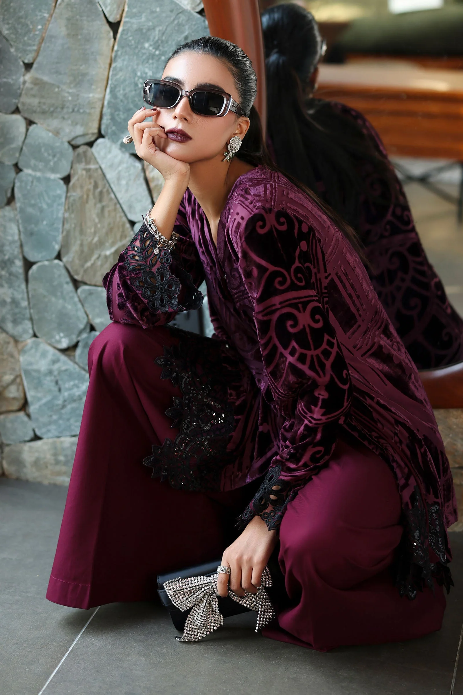 3 Piece Embroidered Palachi Suit - Image 4