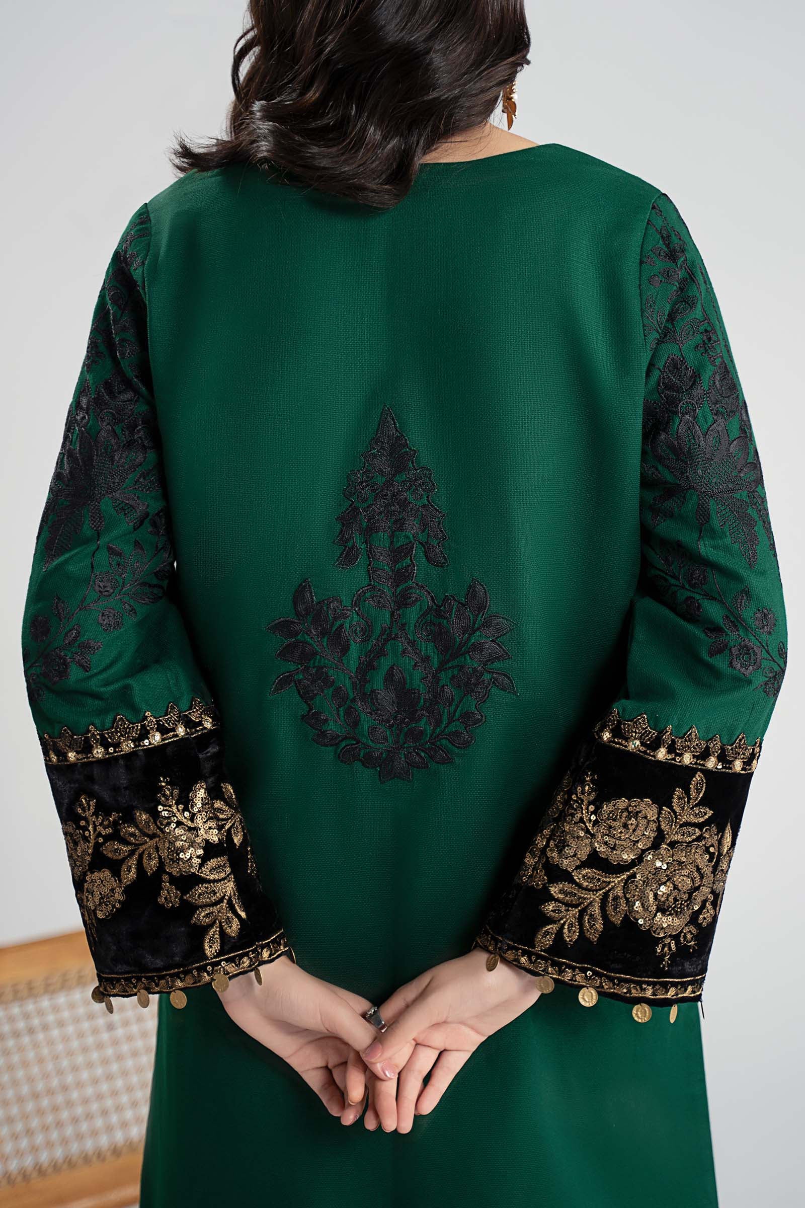 3 Piece Embroidered Cotton Dobby Suit - Image 5