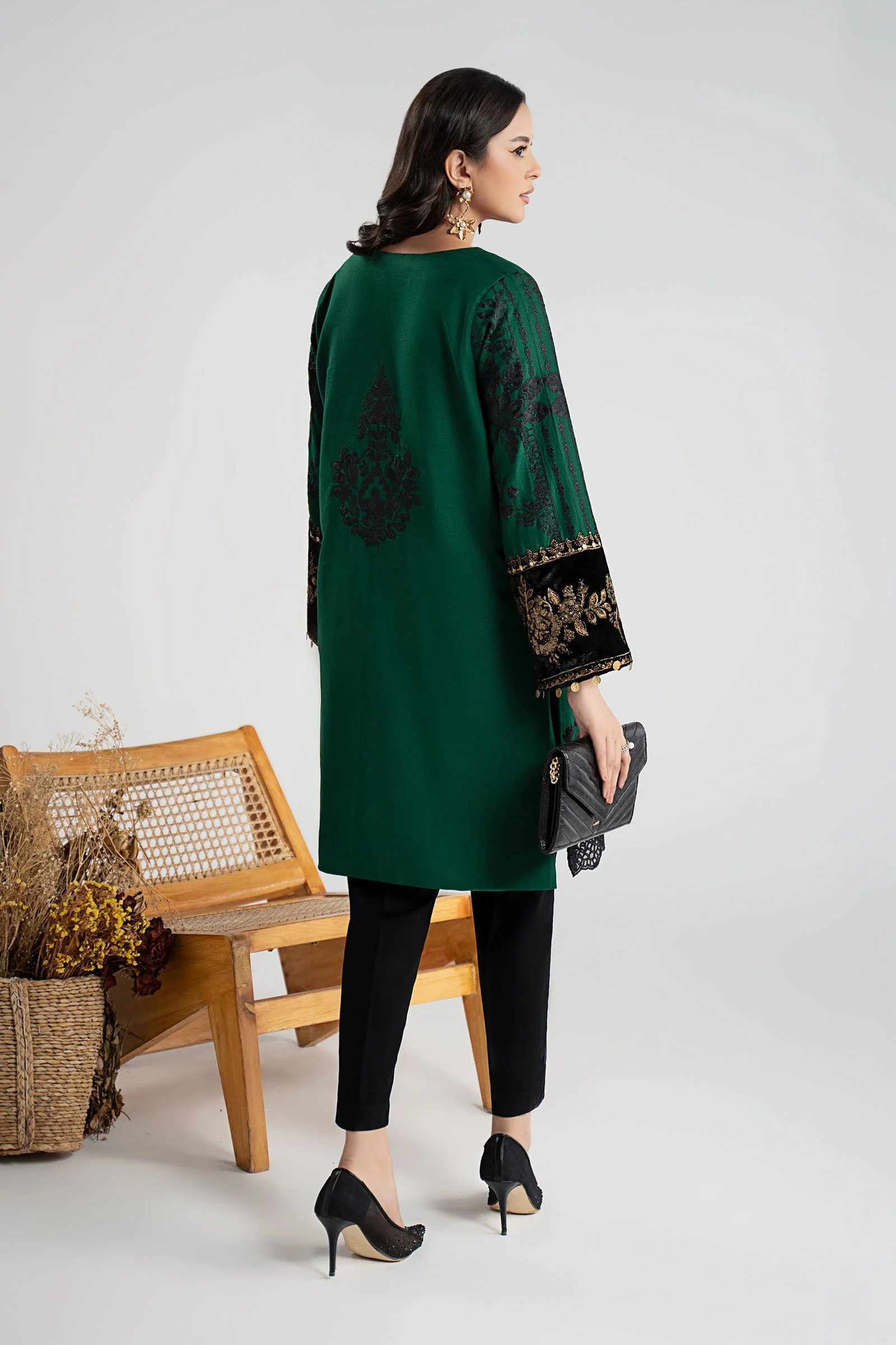 3 Piece Embroidered Cotton Dobby Suit - Image 6
