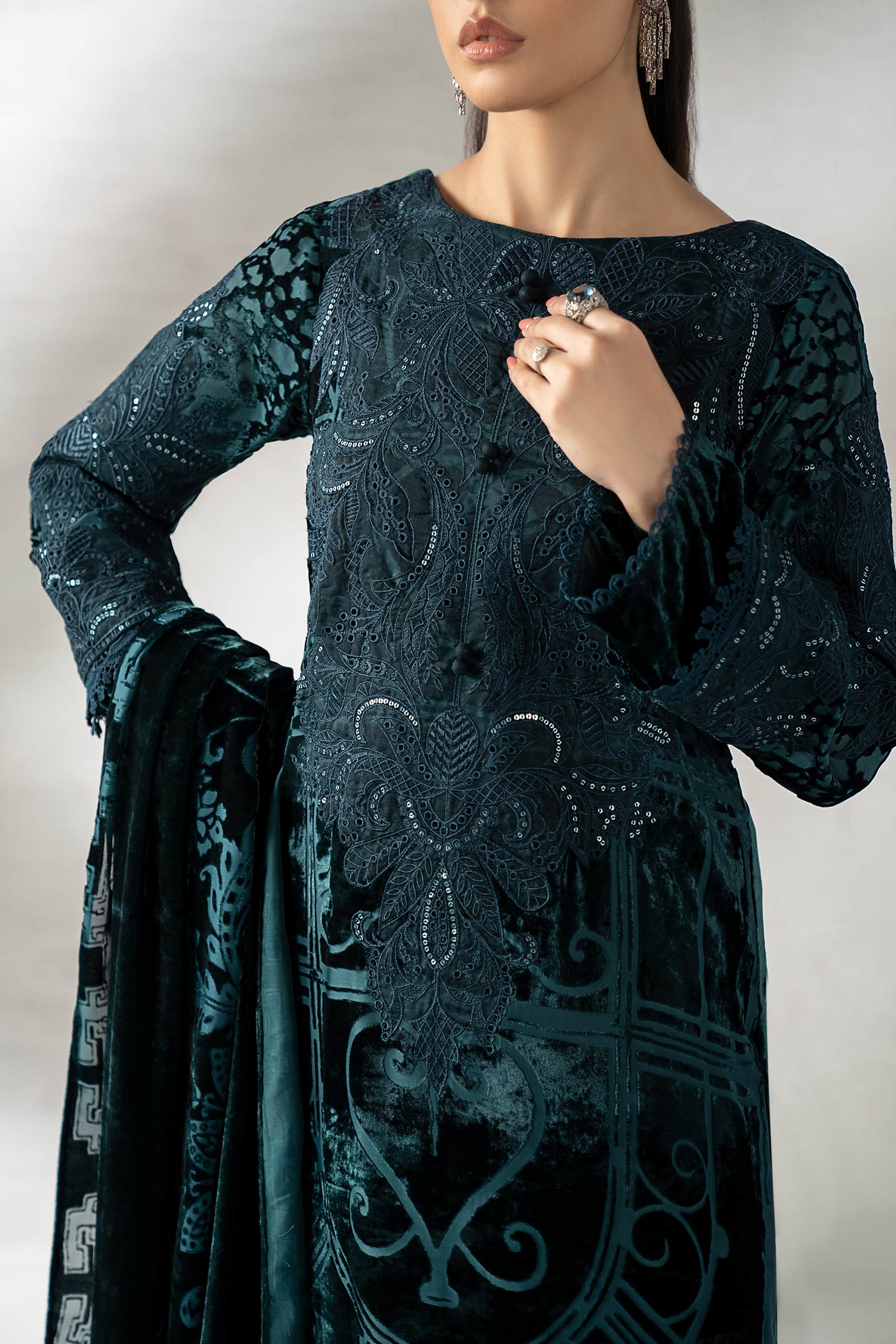 3 Piece Embroidered Palachi Suit - Image 3