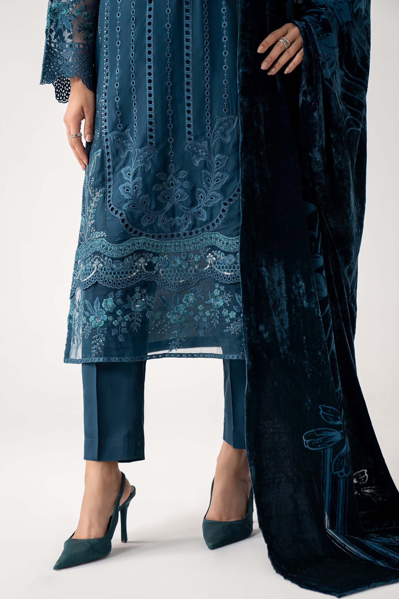 3 Piece Embroidered Linen Suit - Image 5