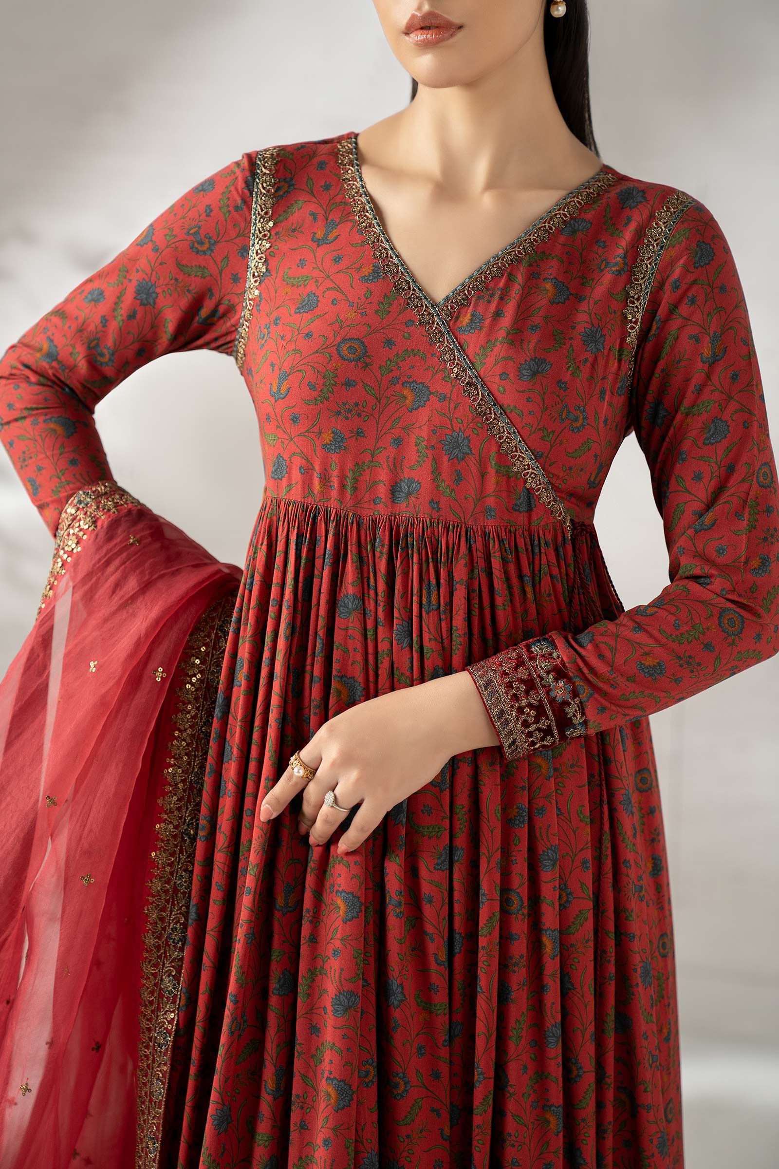 3 Piece Embroidered Linen Suit - Image 4
