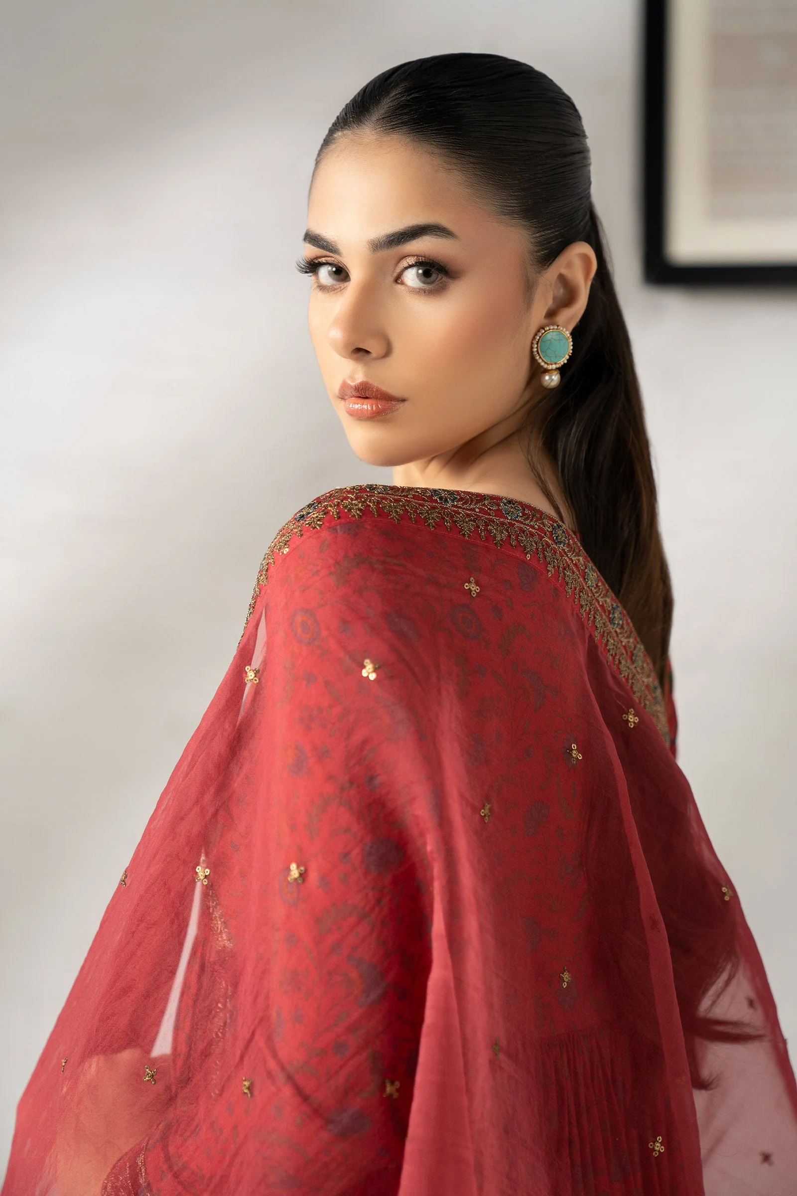 3 Piece Embroidered Linen Suit - Image 6
