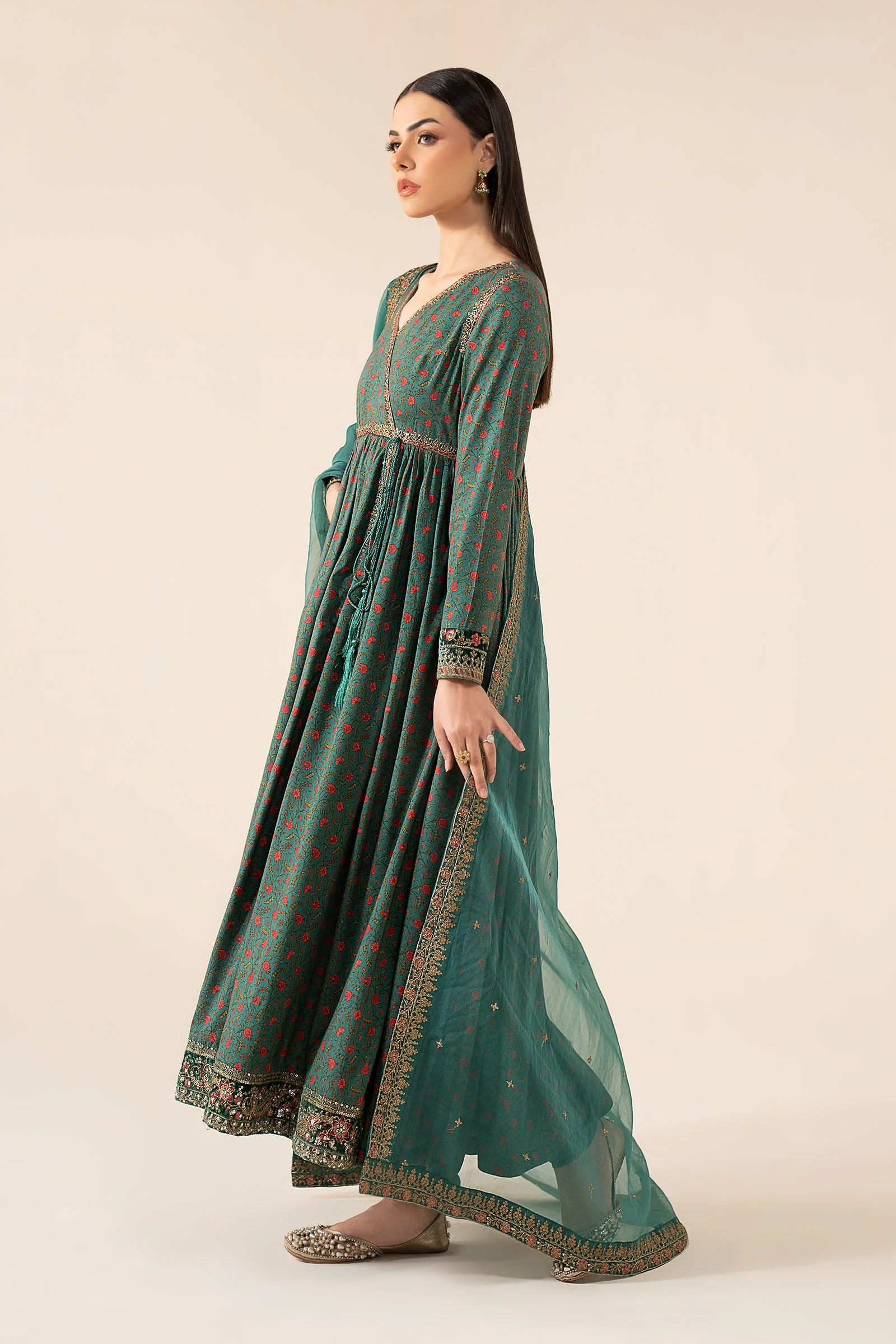 3 Piece Embroidered Linen Suit