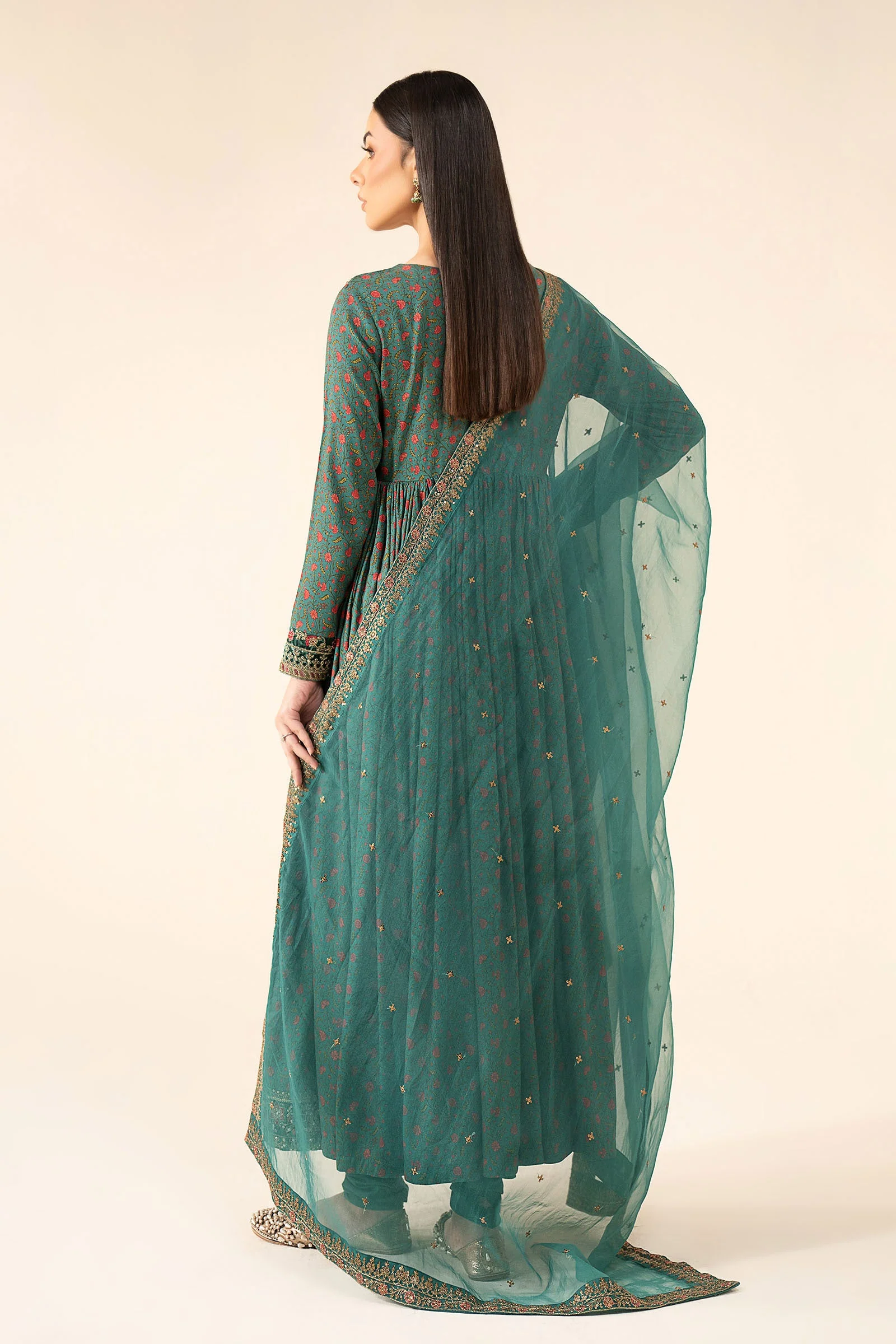 3 Piece Embroidered Linen Suit - Image 8