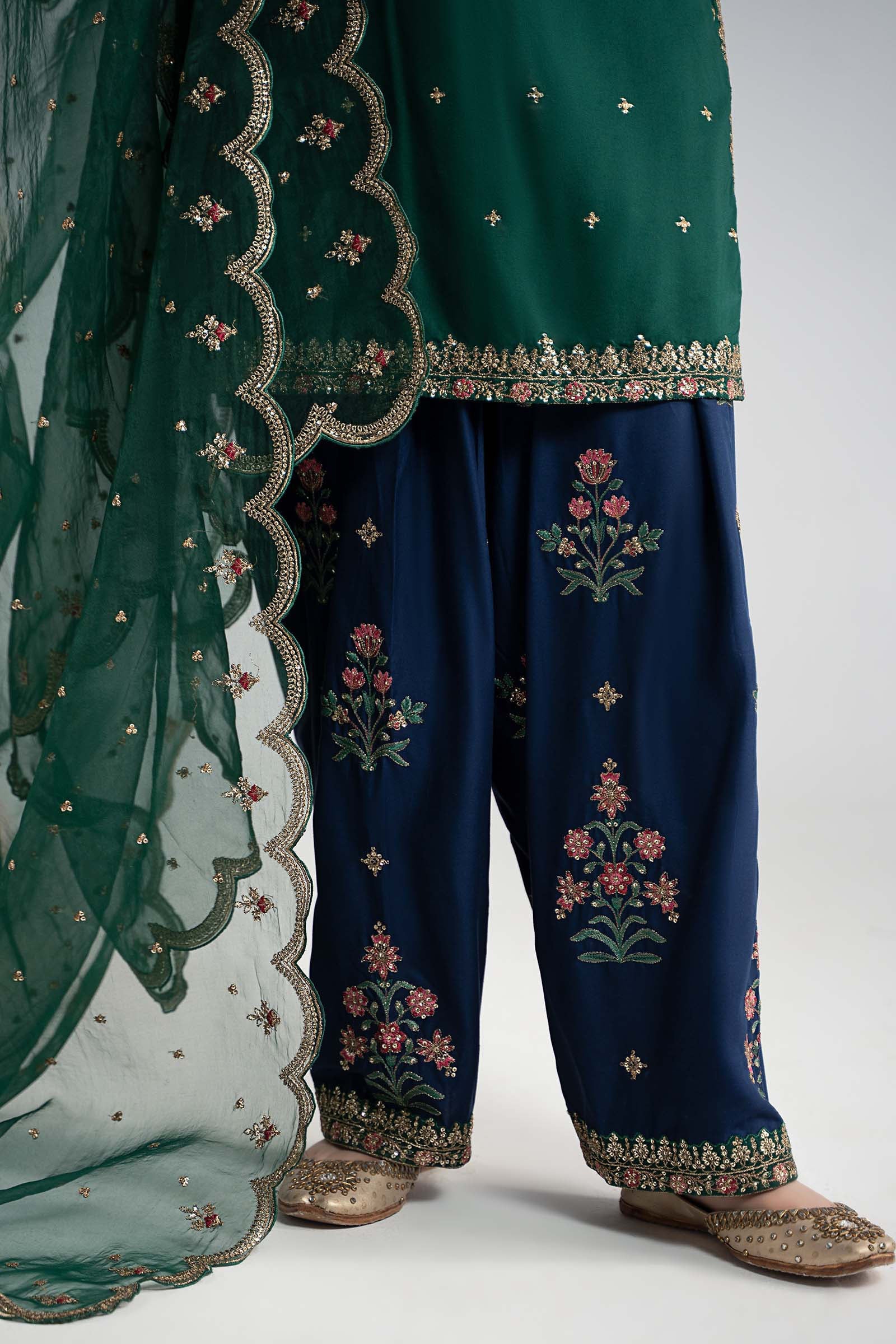 3 Piece Embroidered Linen Suit - Image 6