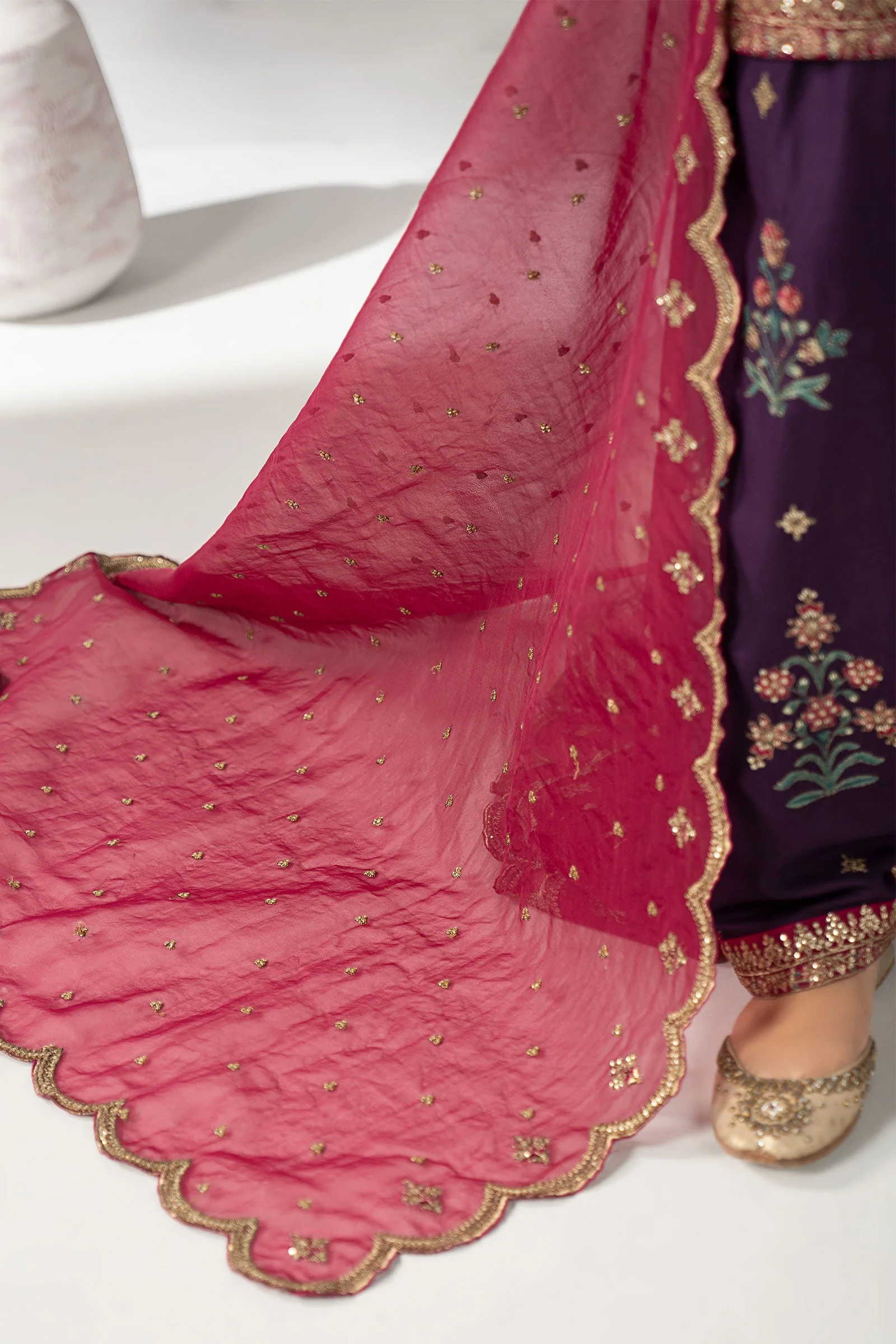 3 Piece Embroidered Linen Suit - Image 5