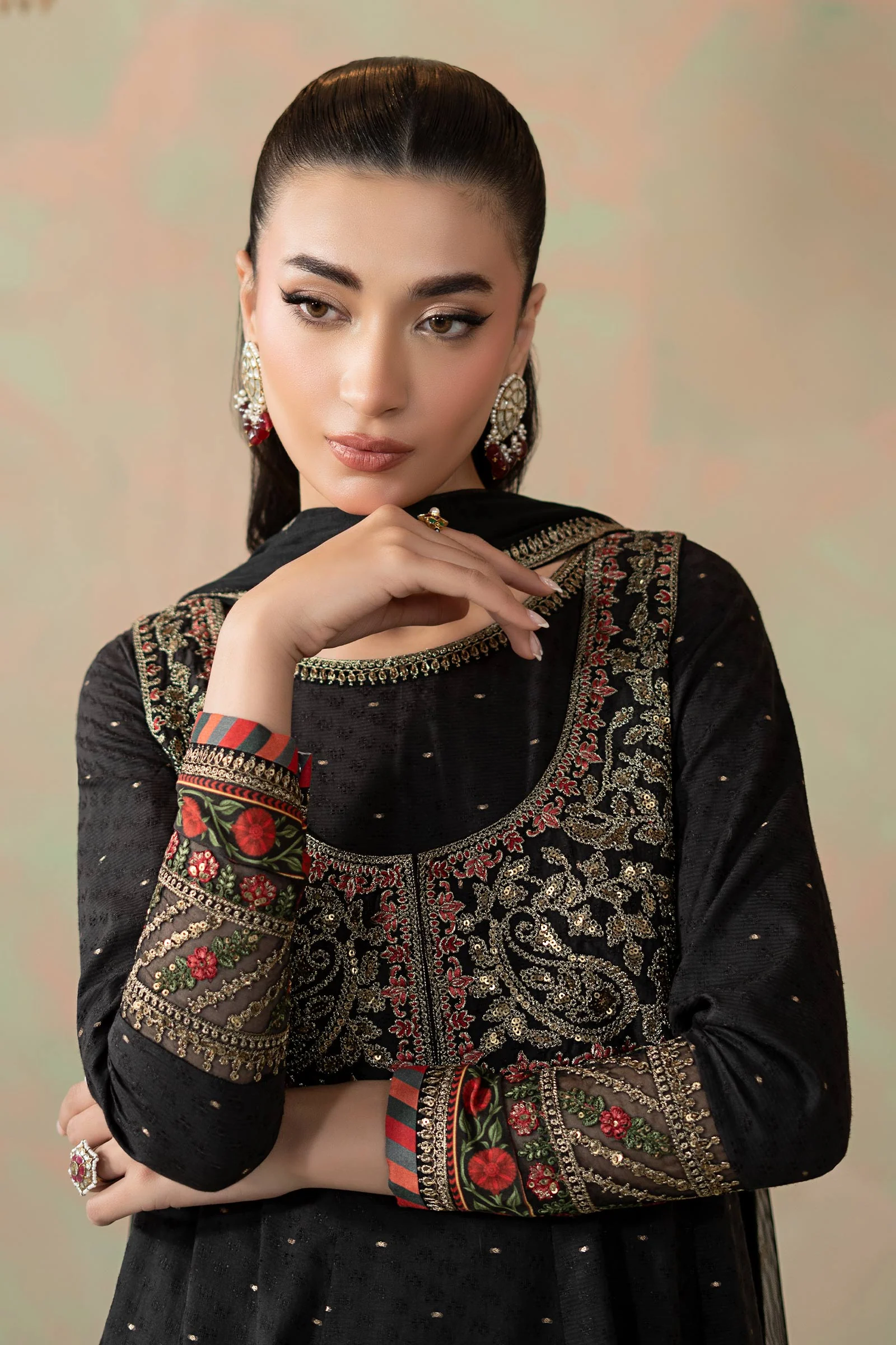 3 Piece Embroidered Filament Viscose Suit - Image 2