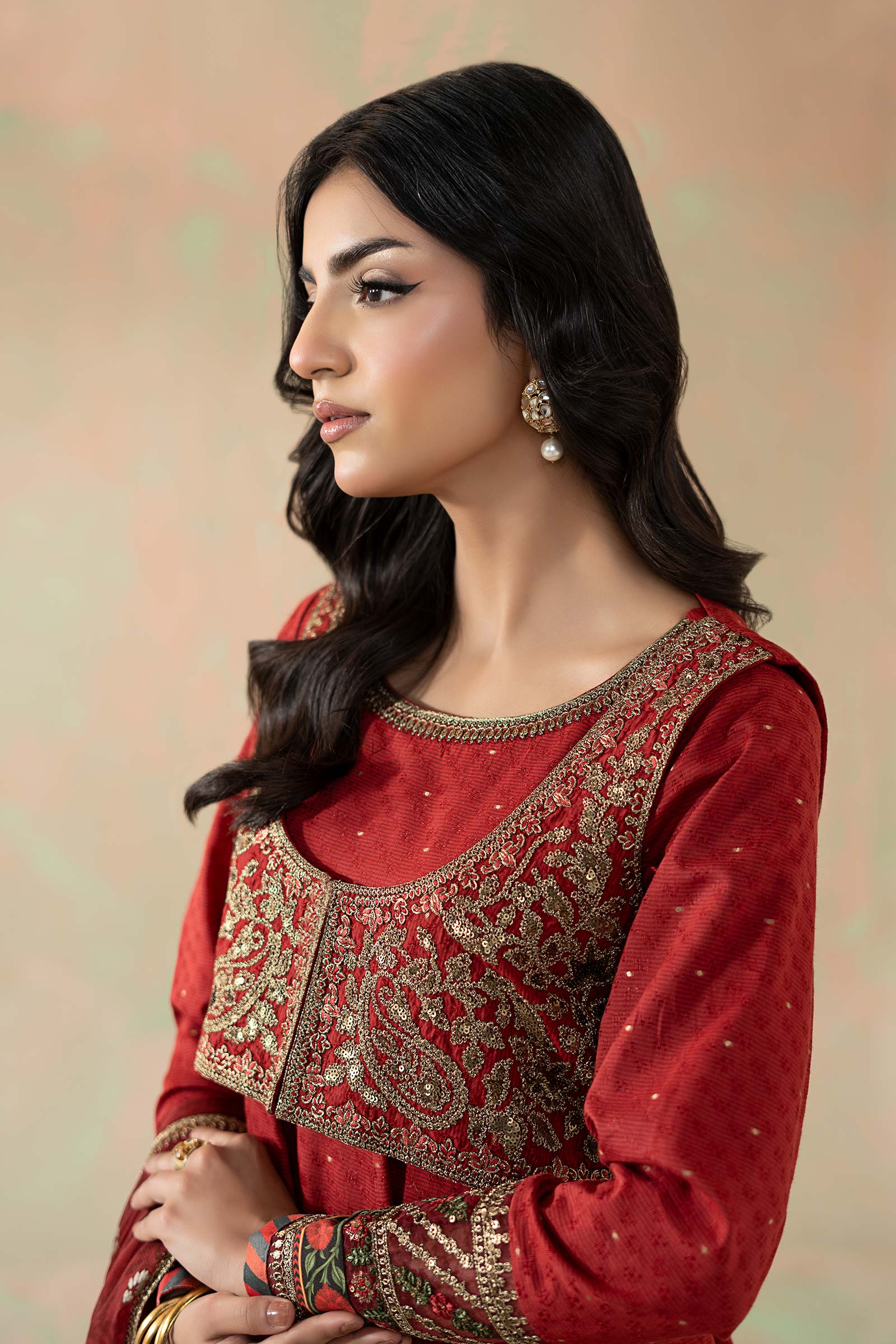 3 Piece Embroidered Filament Viscose Suit - Image 2