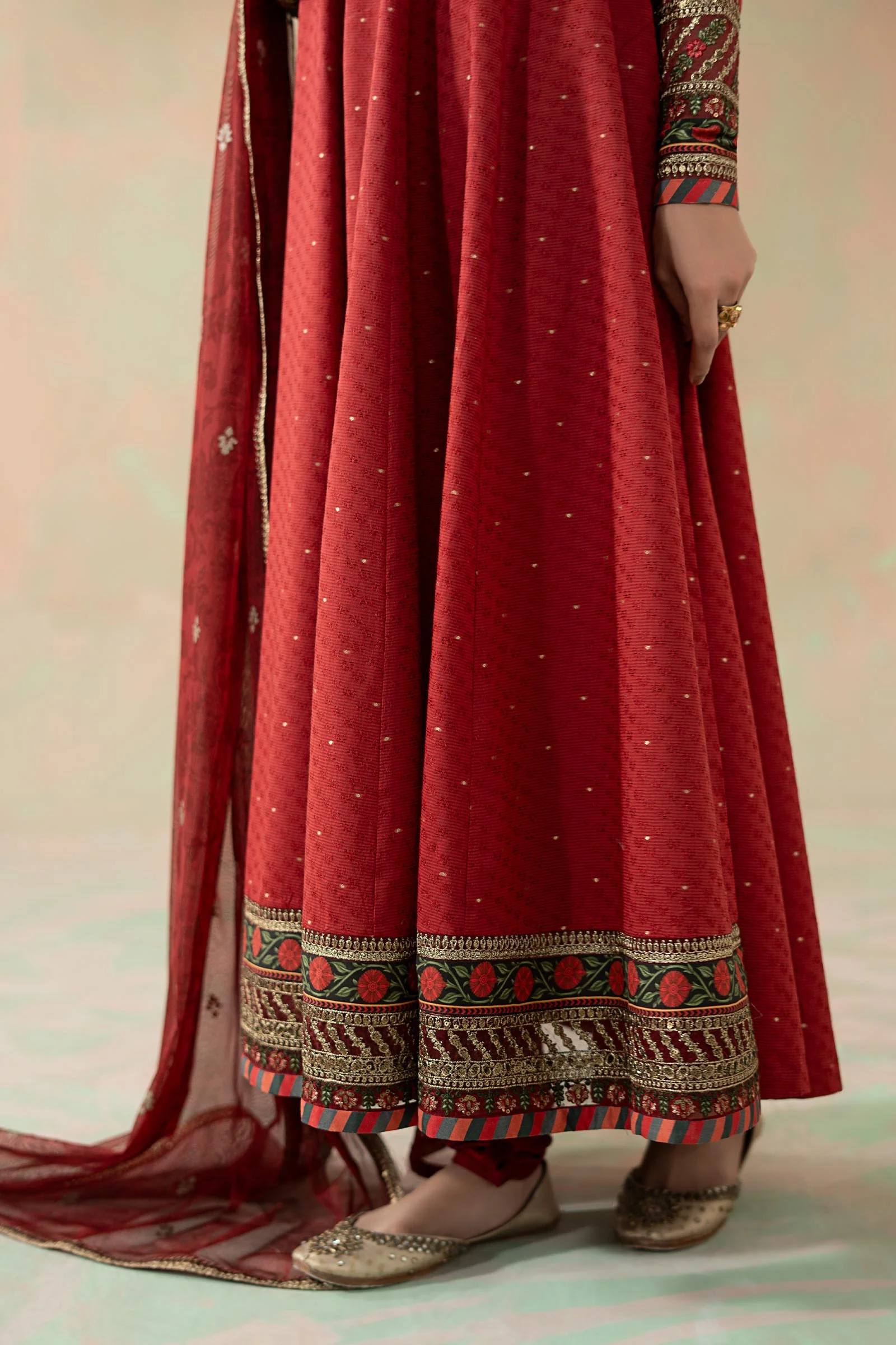 3 Piece Embroidered Filament Viscose Suit - Image 5