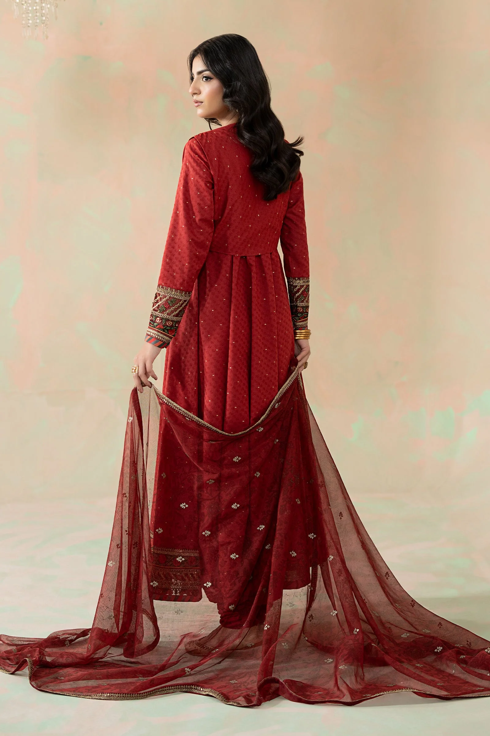 3 Piece Embroidered Filament Viscose Suit - Image 7