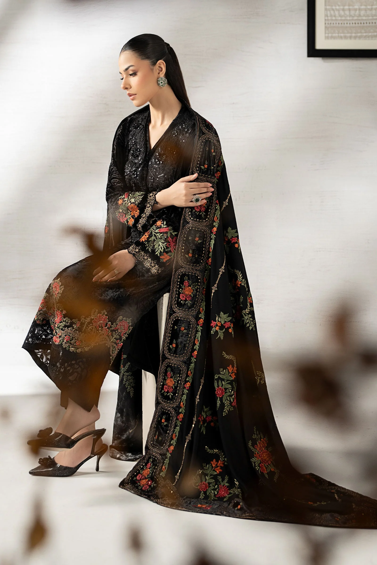 3 Piece Embroidered Palachi Suit - Image 7