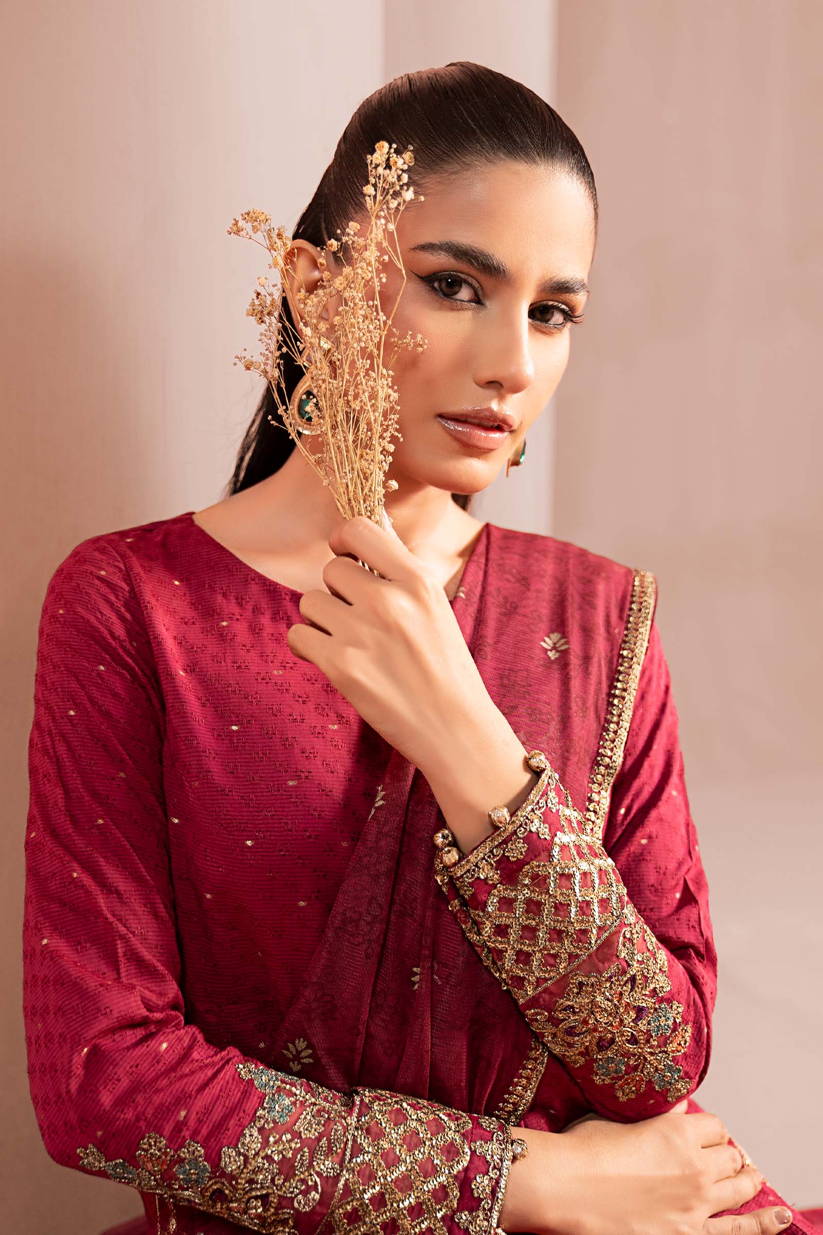 3 Piece Embroidered Filament Viscose Suit - Image 2