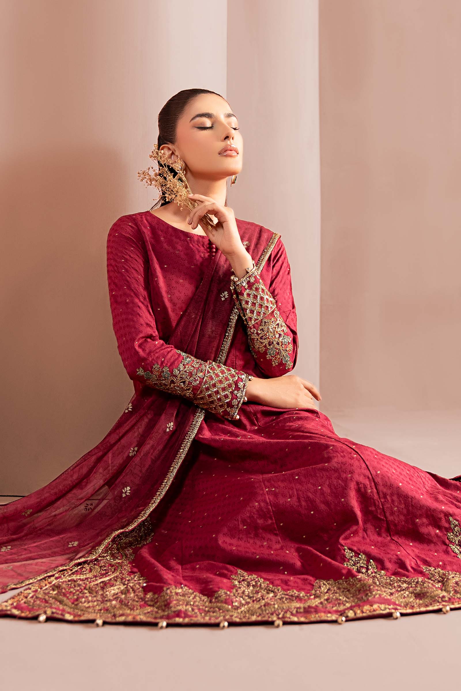 3 Piece Embroidered Filament Viscose Suit - Image 3