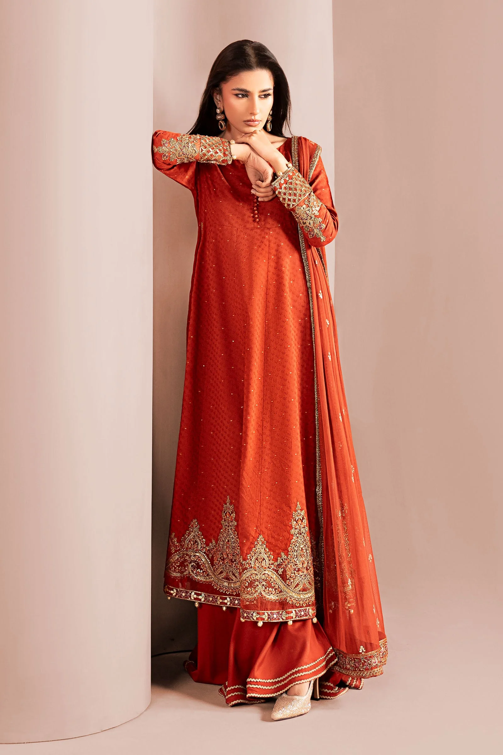 3 Piece Embroidered Filament Viscose Suit - Image 2