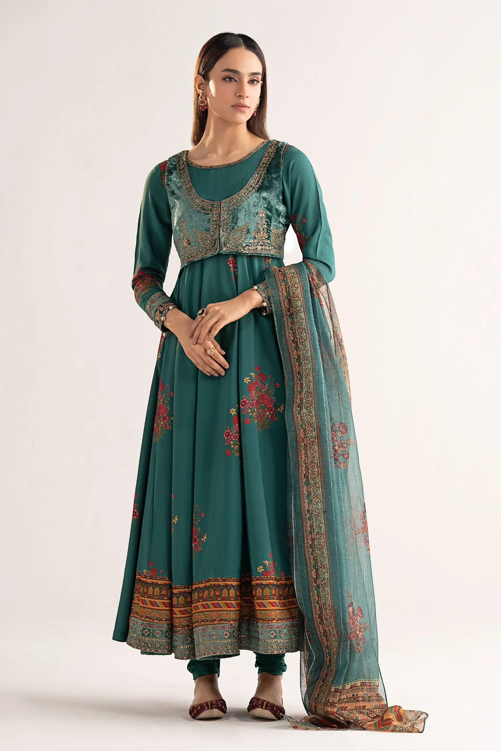 3 Piece Embroidered Linen Suit