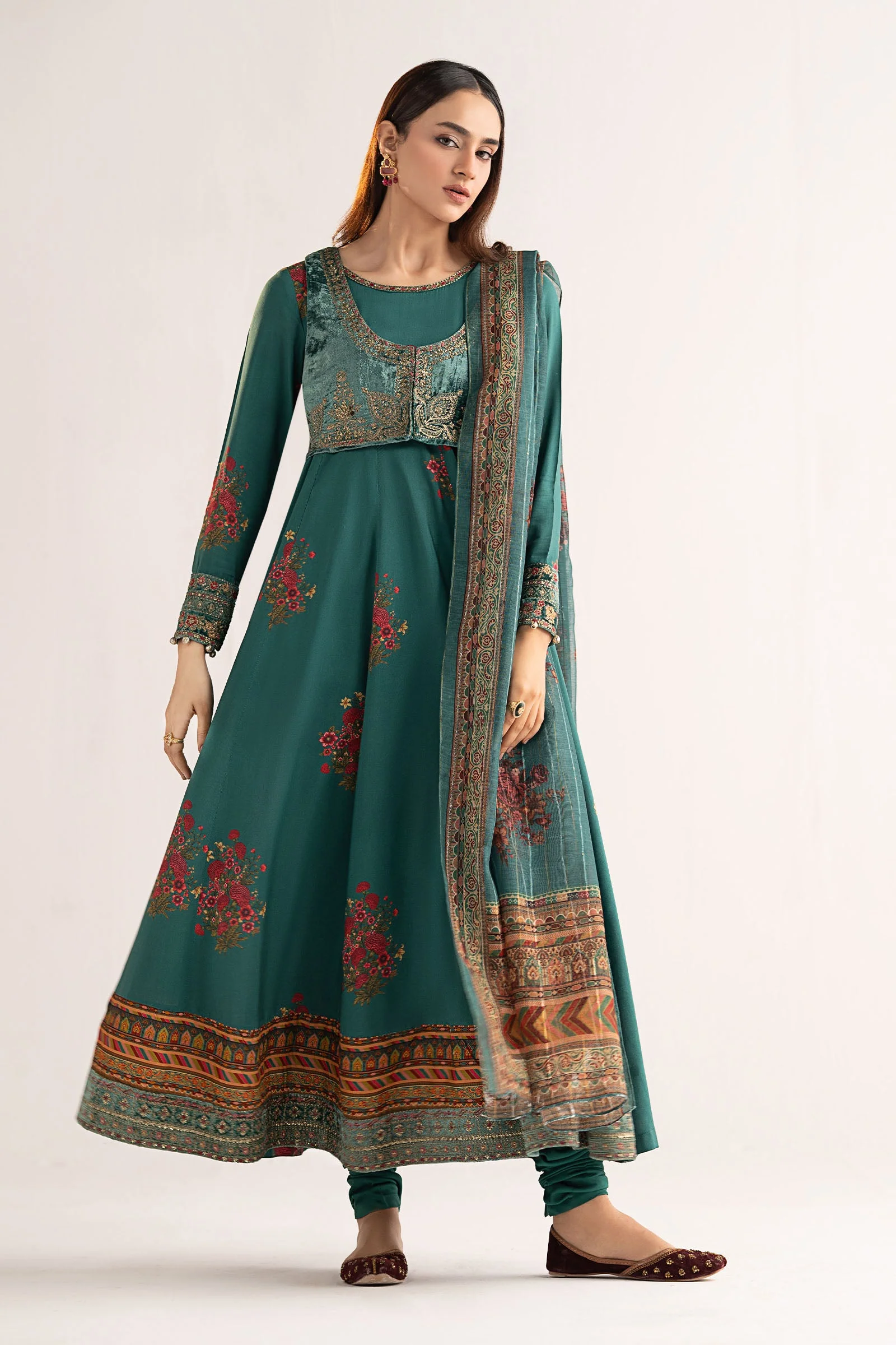 3 Piece Embroidered Linen Suit - Image 5