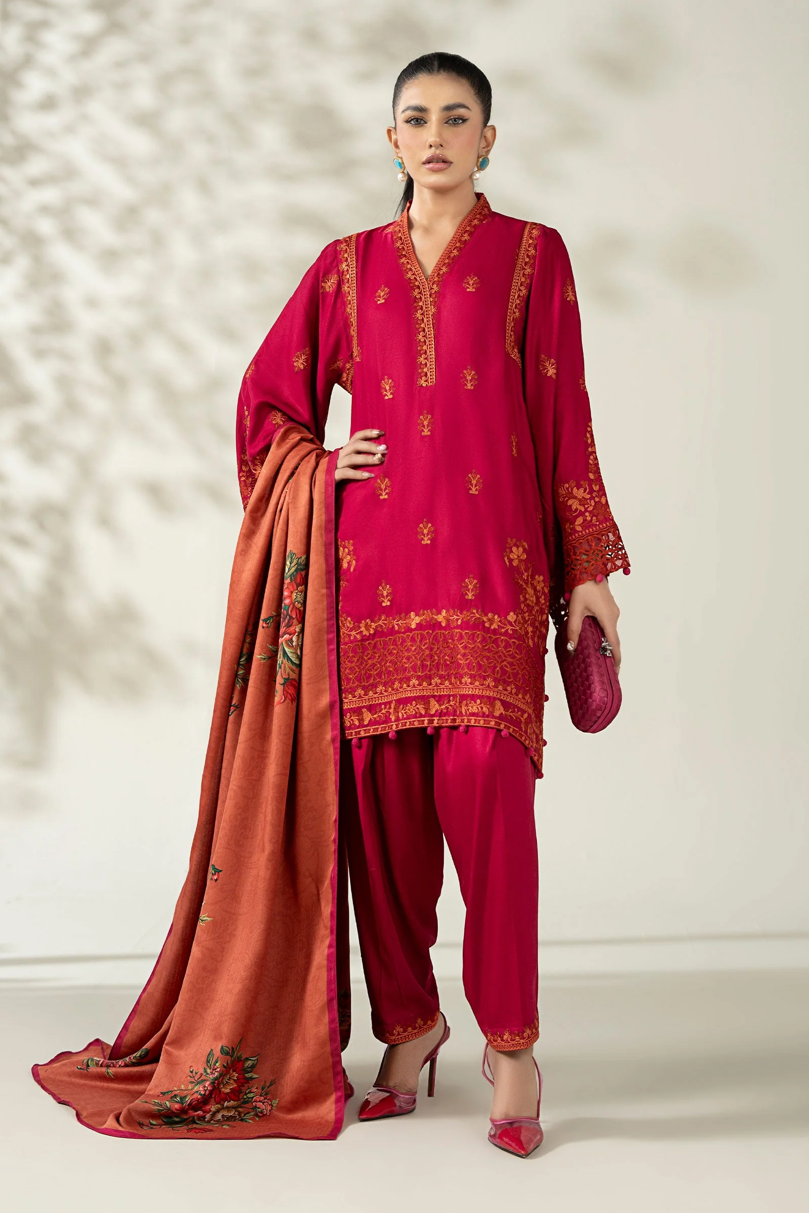 3 Piece Embroidered Marina Suit