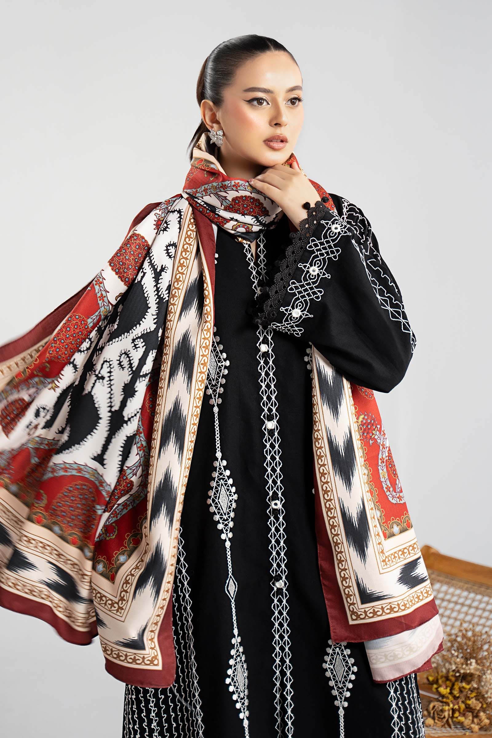 3 Piece Embroidered Khaddar Suit - Image 5