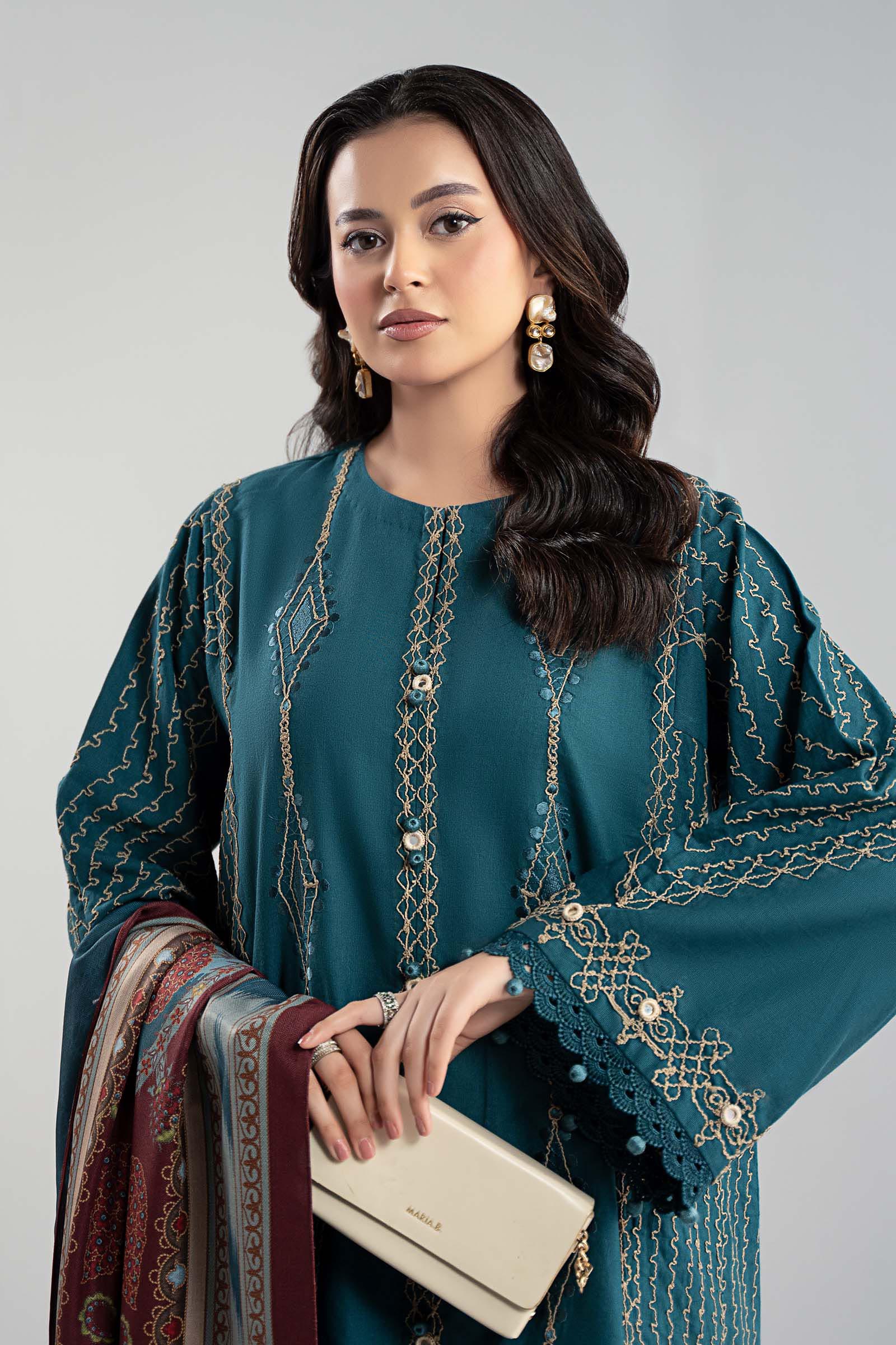 3 Piece Embroidered Khaddar Suit - Image 4