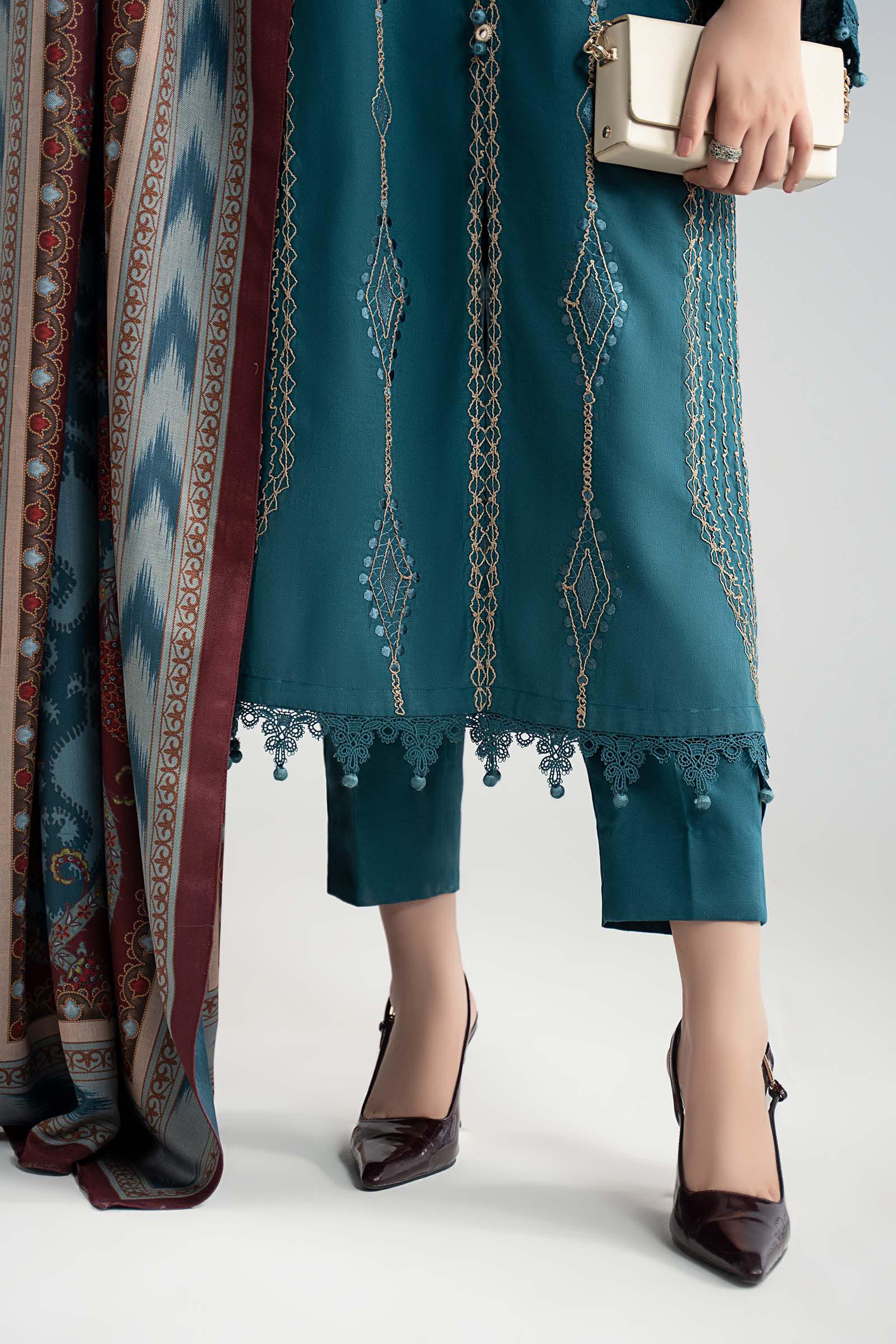 3 Piece Embroidered Khaddar Suit - Image 9