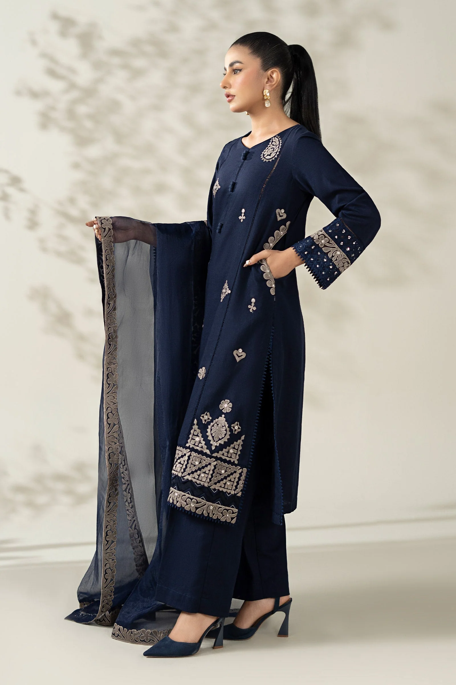 3 Piece Embroidered Marina Suit - Image 8