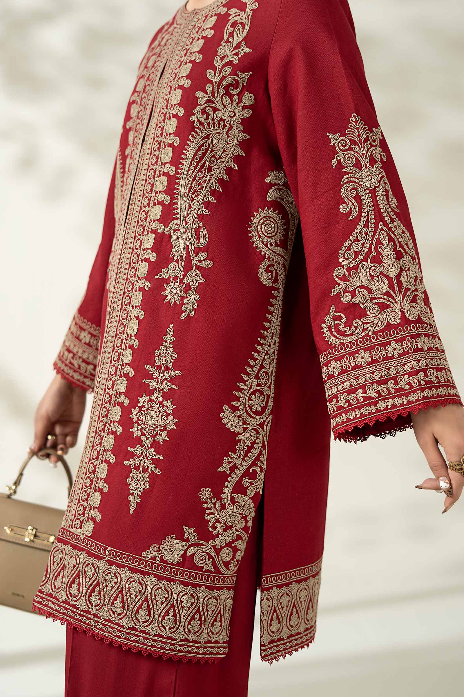 3 Piece Embroidered Khaddar Suit - Image 3