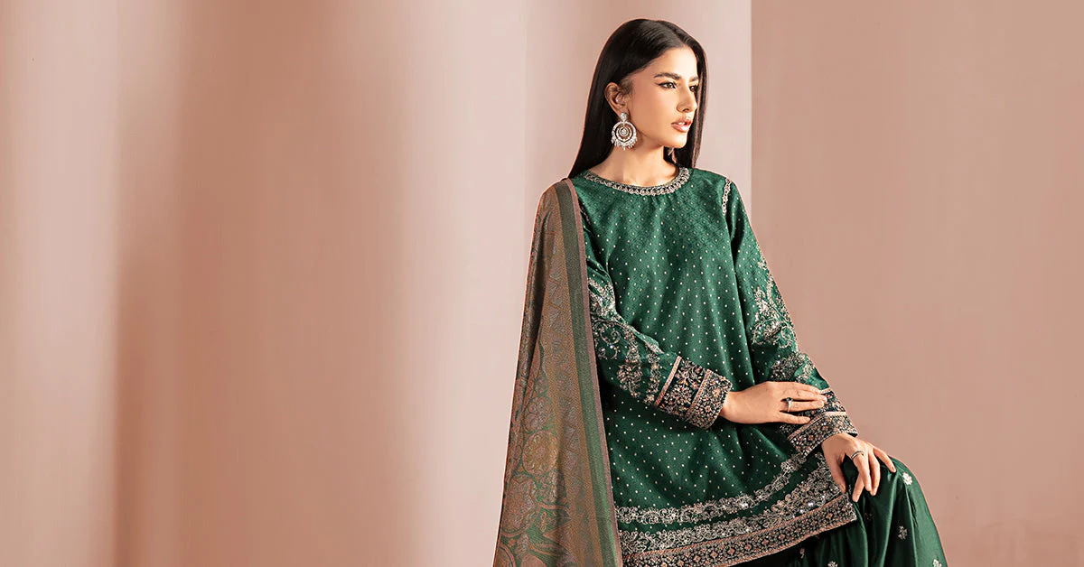 3 Piece Embroidered Viscose Suit - Image 11