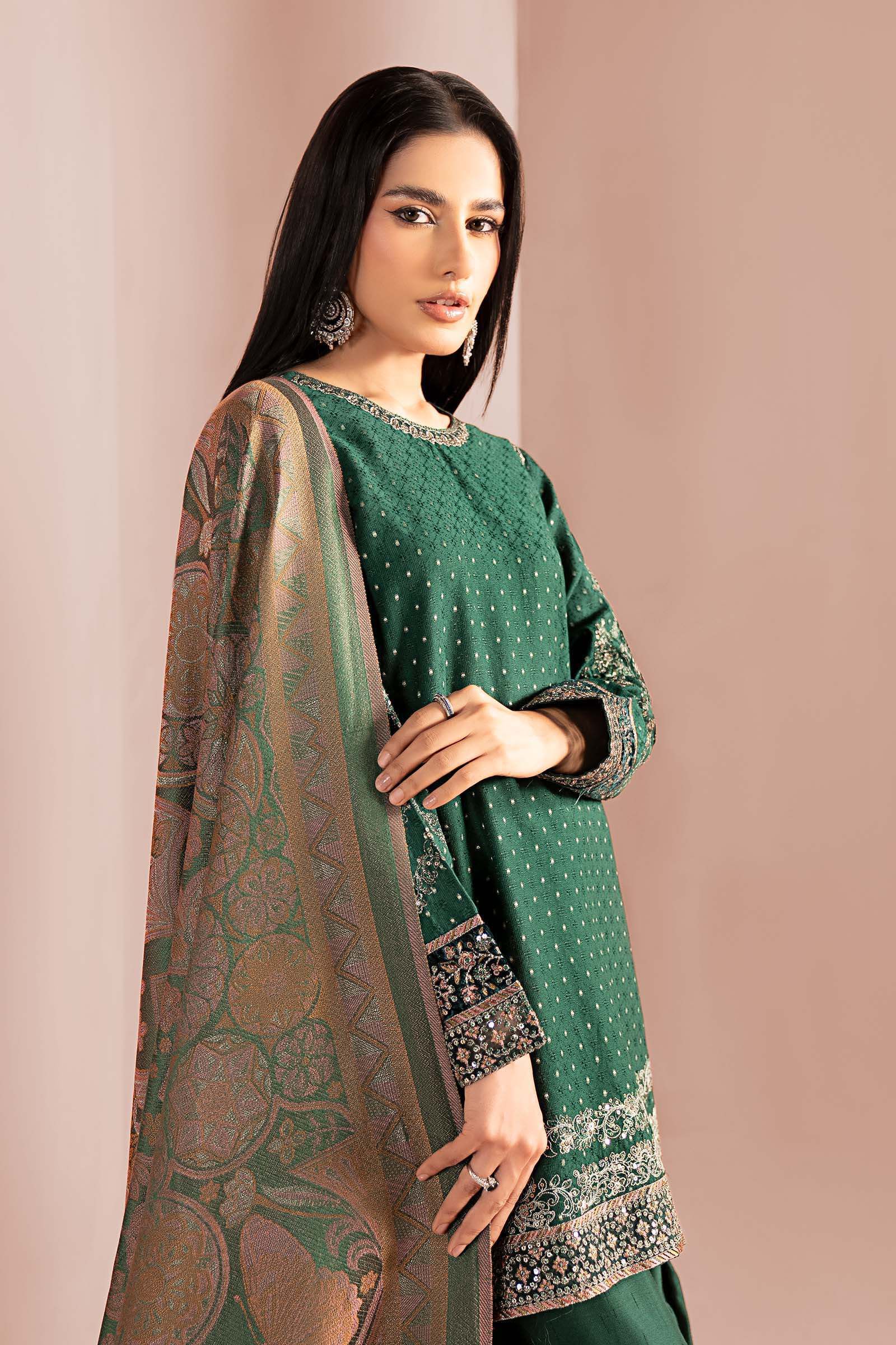 3 Piece Embroidered Viscose Suit - Image 2