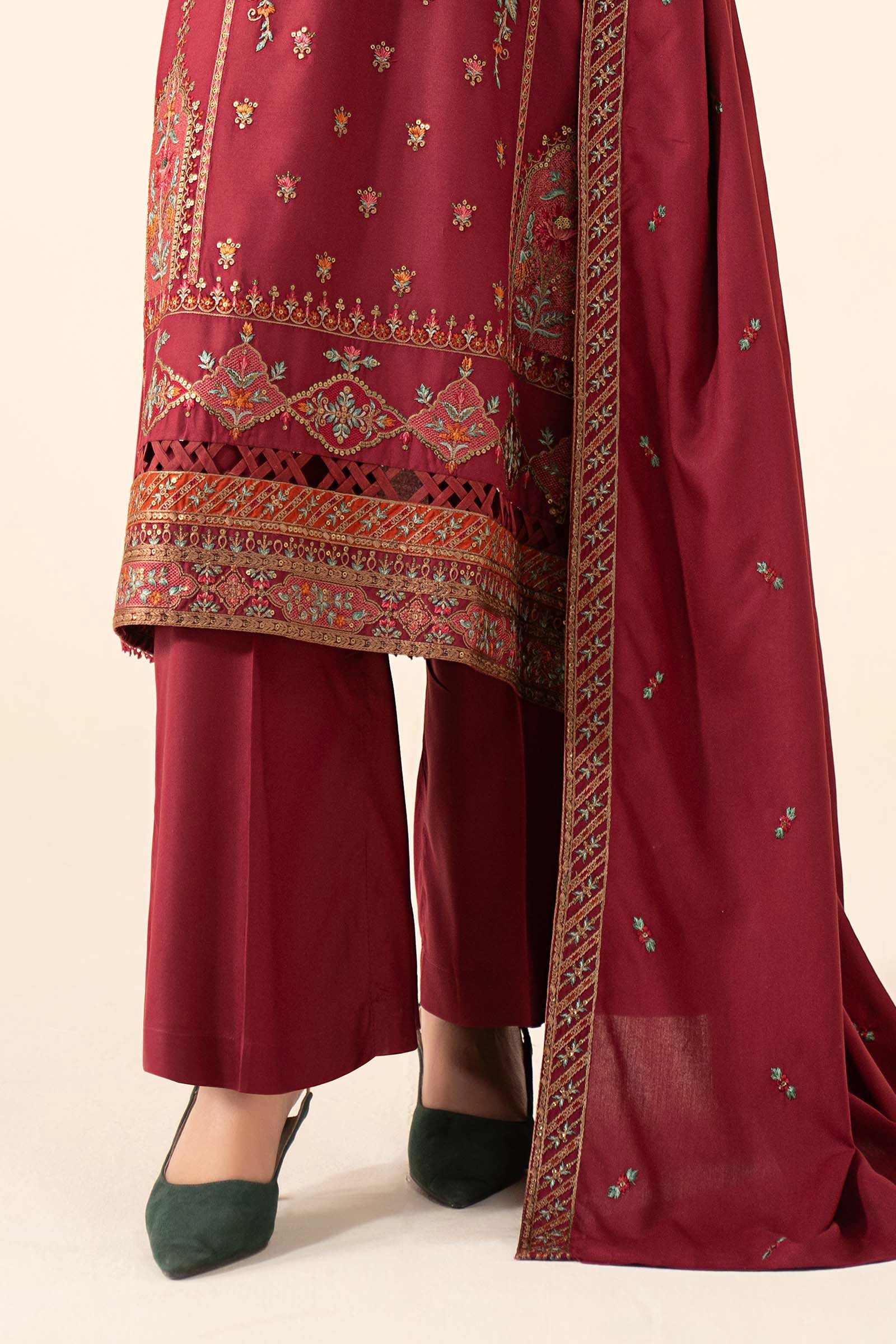 3 Piece Embroidered Linen Suit - Image 6