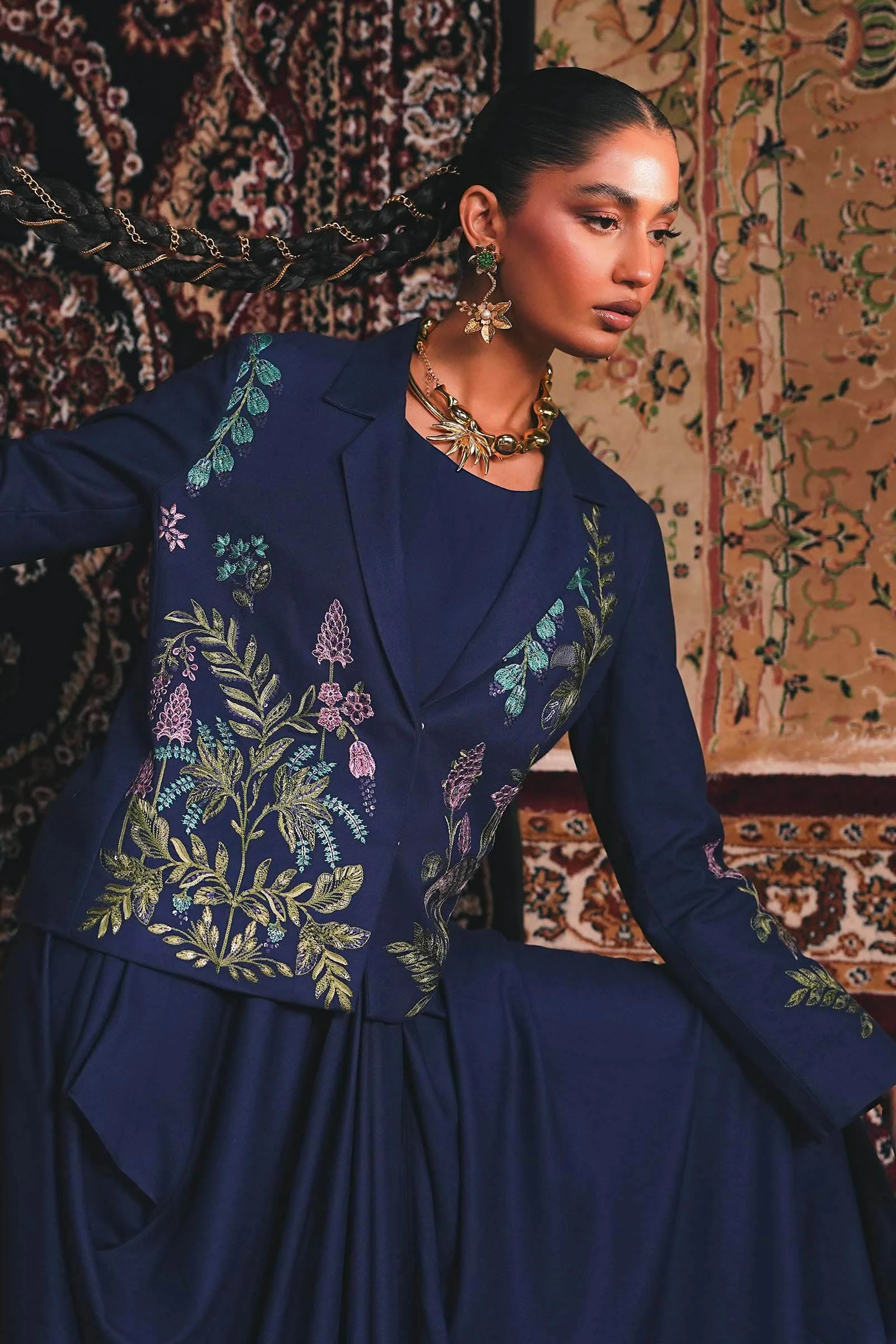 Embroidered Marina Twill Blazer Set - Image 2