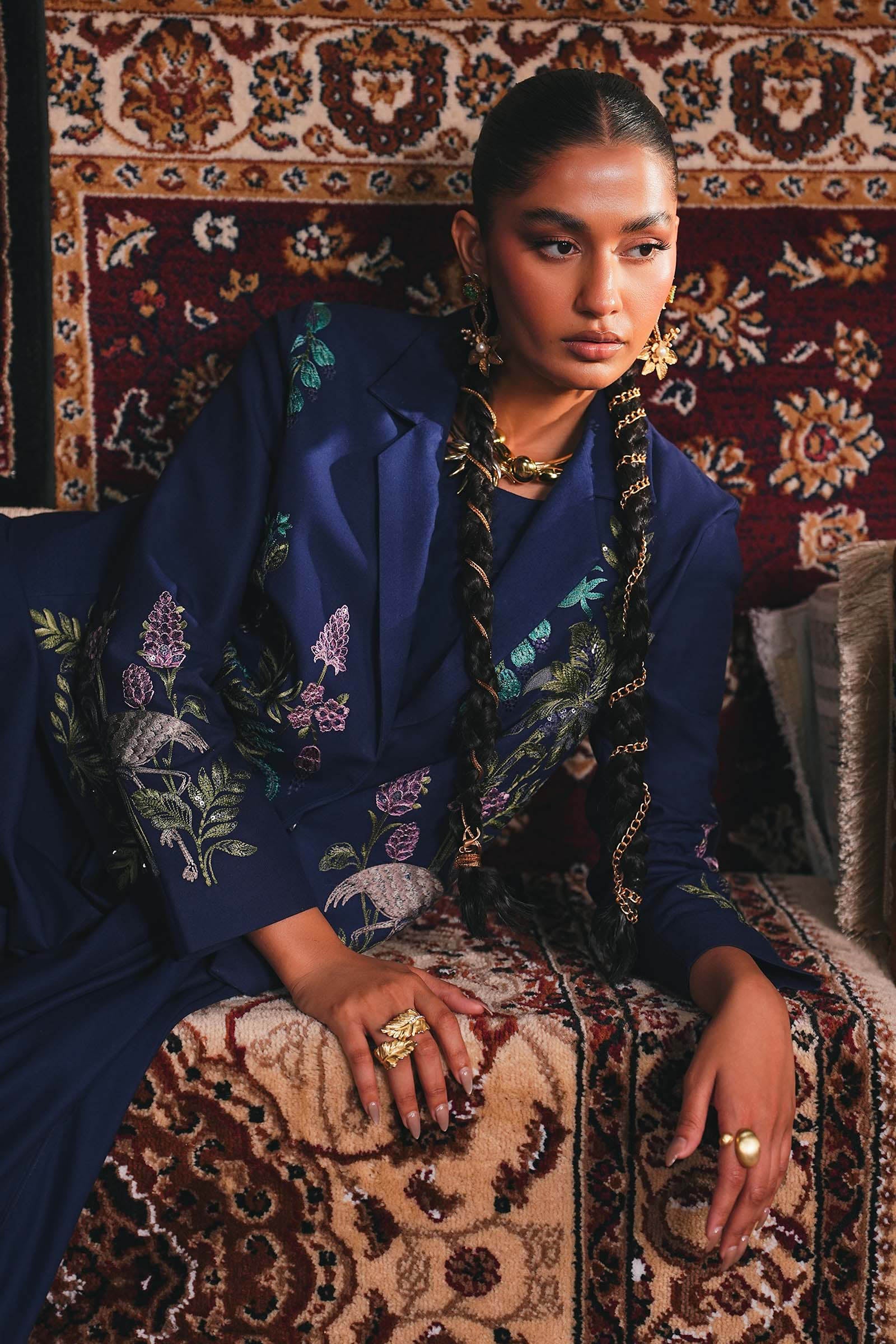 Embroidered Marina Twill Blazer Set - Image 4