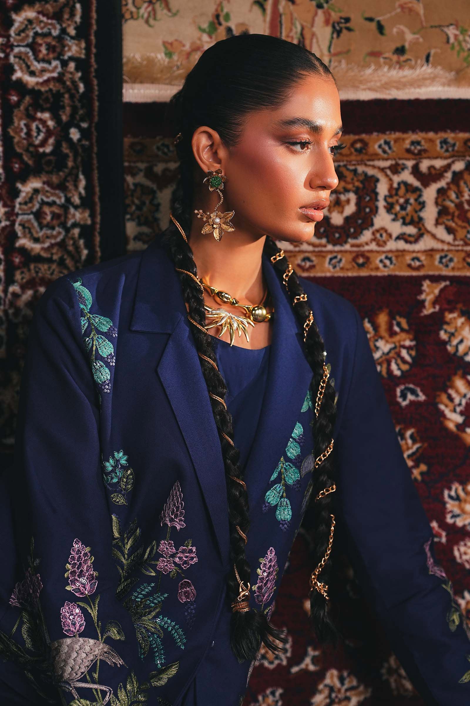 Embroidered Marina Twill Blazer Set - Image 5