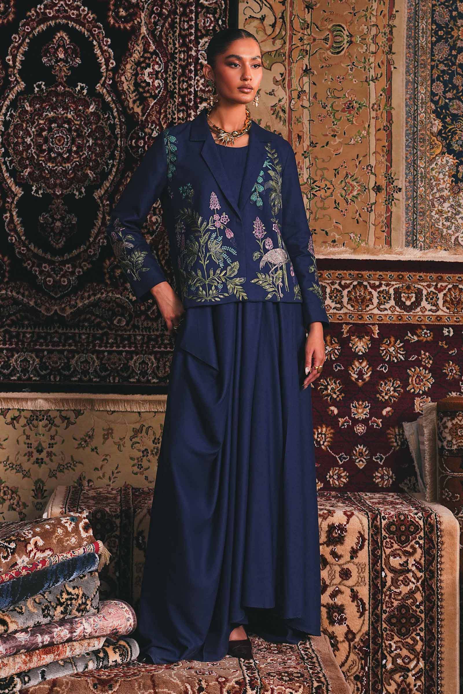 Embroidered Marina Twill Blazer Set - Image 6
