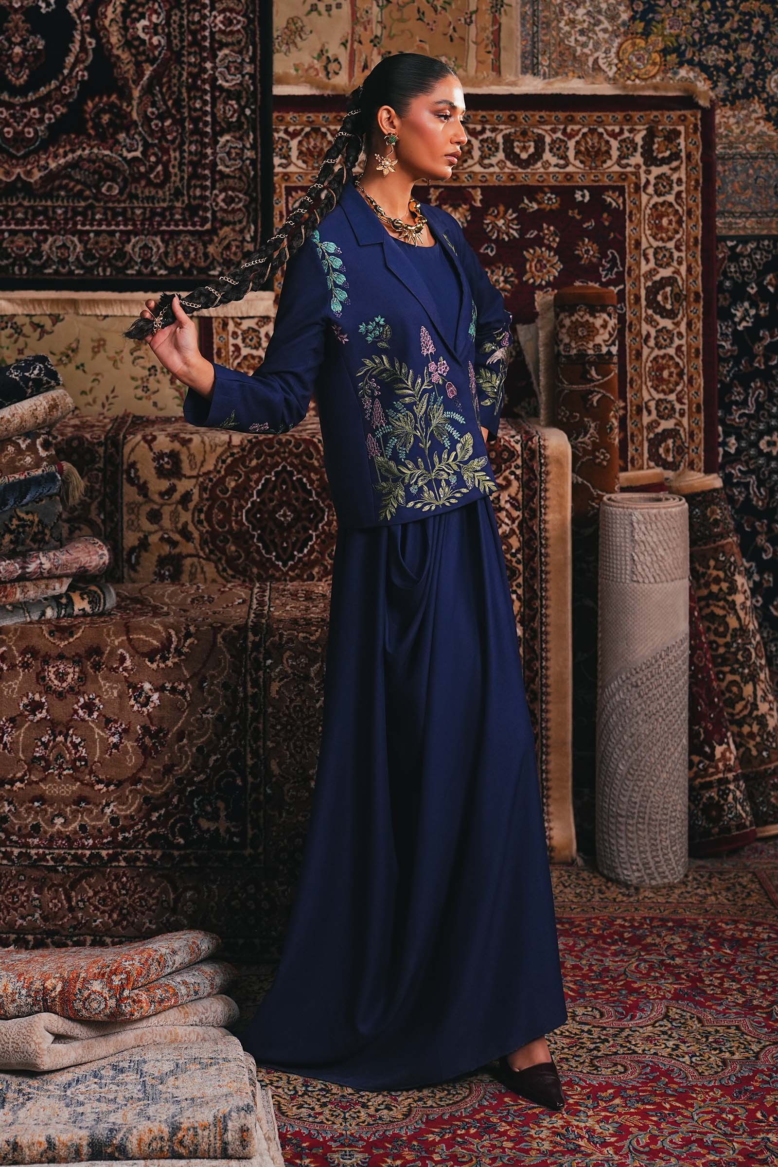 Embroidered Marina Twill Blazer Set - Image 7