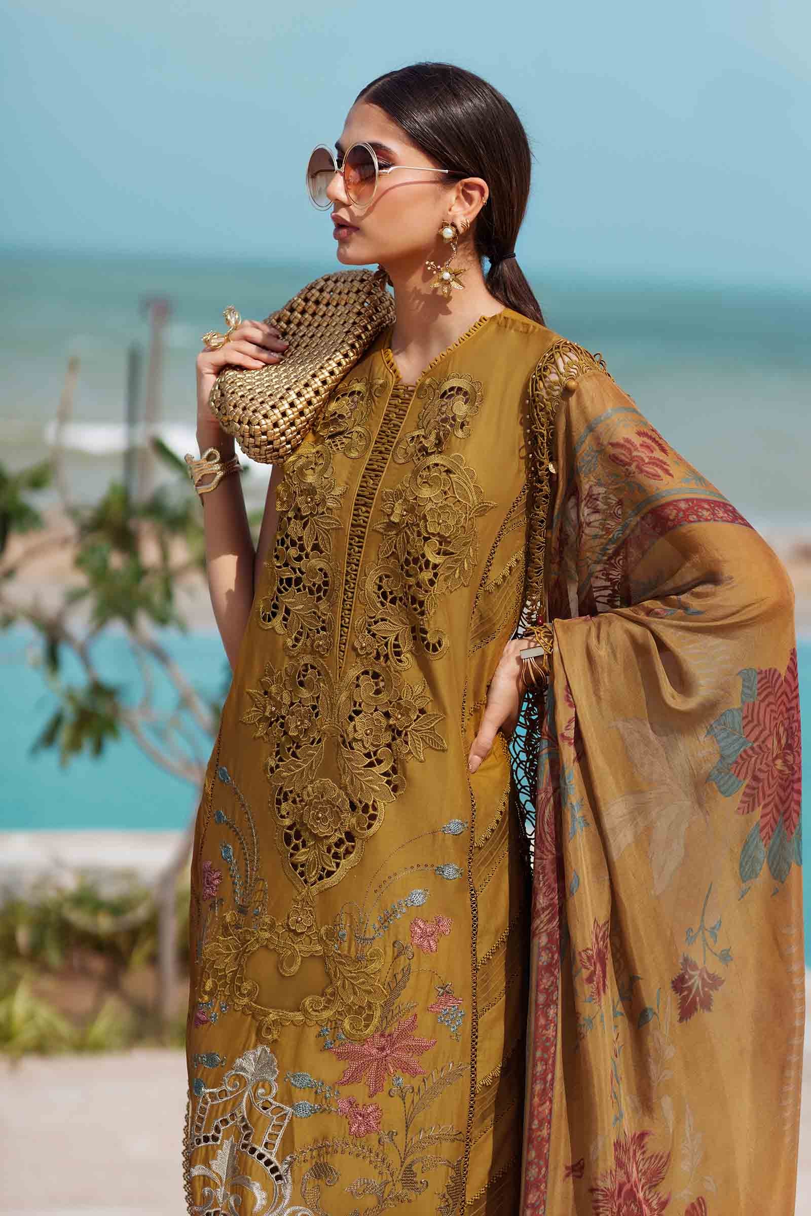 3 Piece Unstitched Embroidered Lawn Suit | EID LAWN-25-06 - Image 2