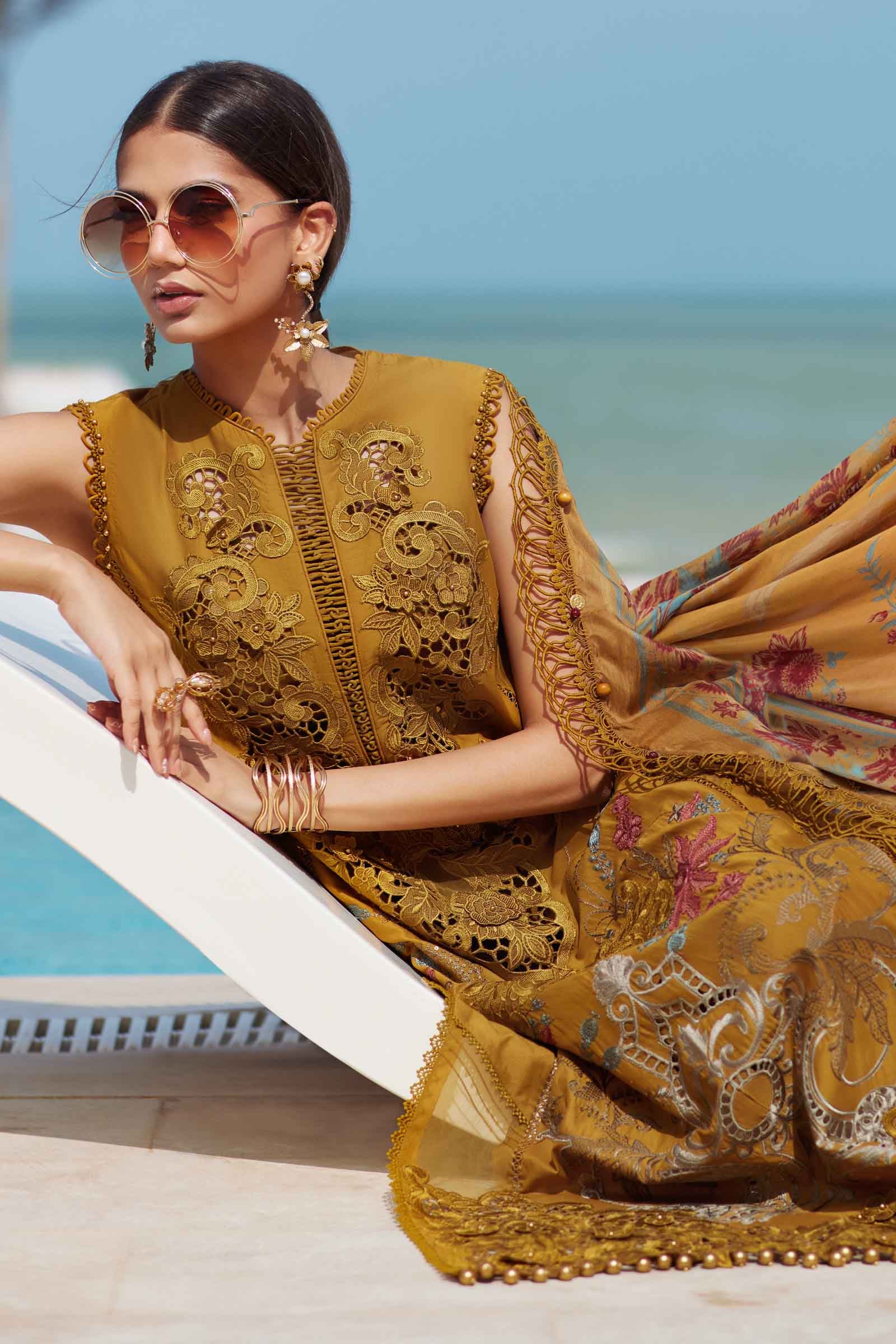 3 Piece Unstitched Embroidered Lawn Suit | EID LAWN-25-06 - Image 3